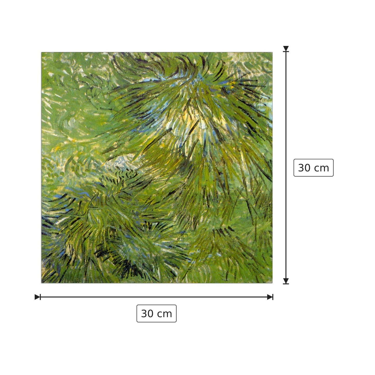 Grass - Van Gogh Vincent - cm 30x30 - Pannello in MDF