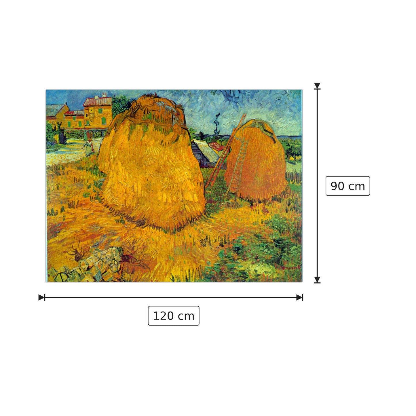 Haystacks - Van Gogh Vincent - cm 120x90 - Pannello in MDF