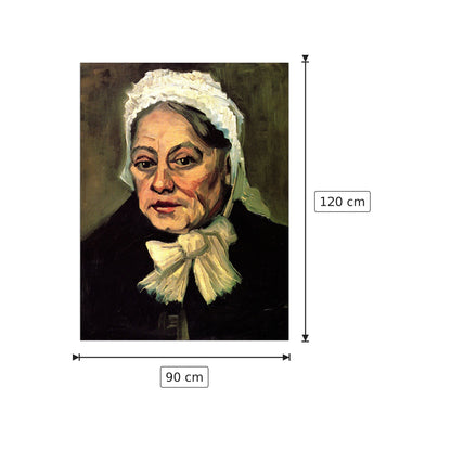 Head of an Old Woman with White Cap The Midwife - Van Gogh Vincent - cm 90x120 - Pannello in MDF