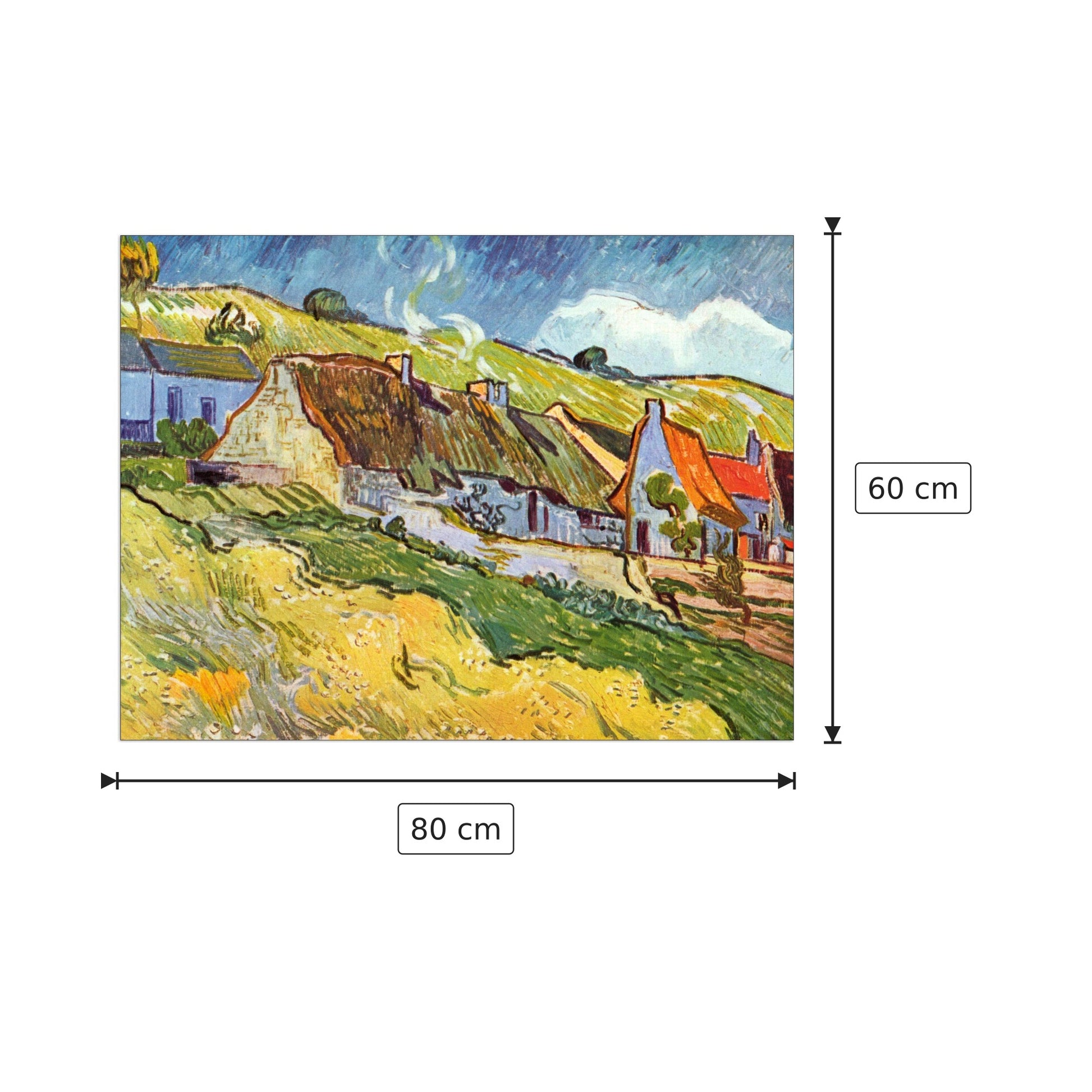 Huts in Auvers - Van Gogh Vincent - cm 80x60 - Pannello in MDF