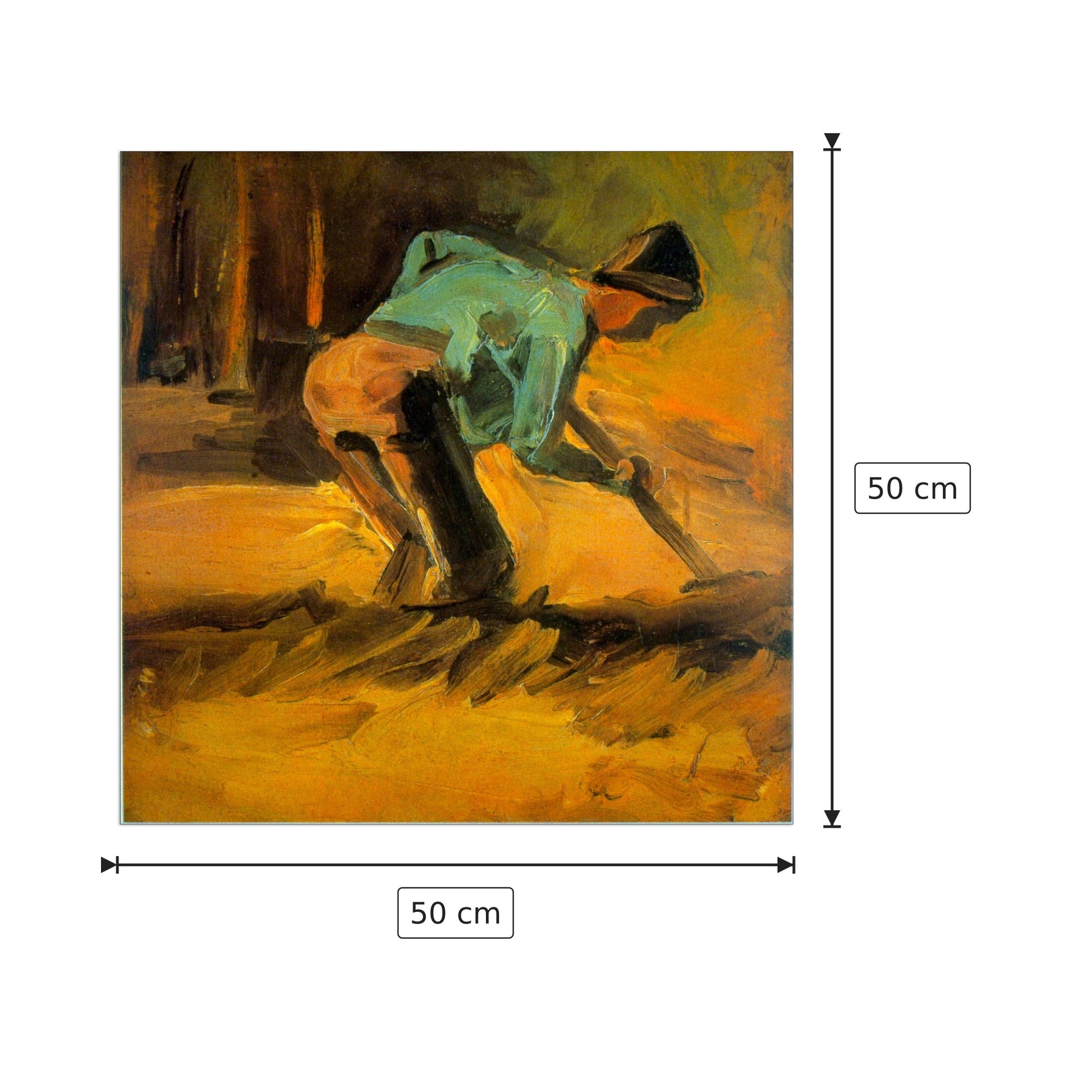 Man Digging - Van Gogh Vincent - cm 50x50 - Pannello in MDF