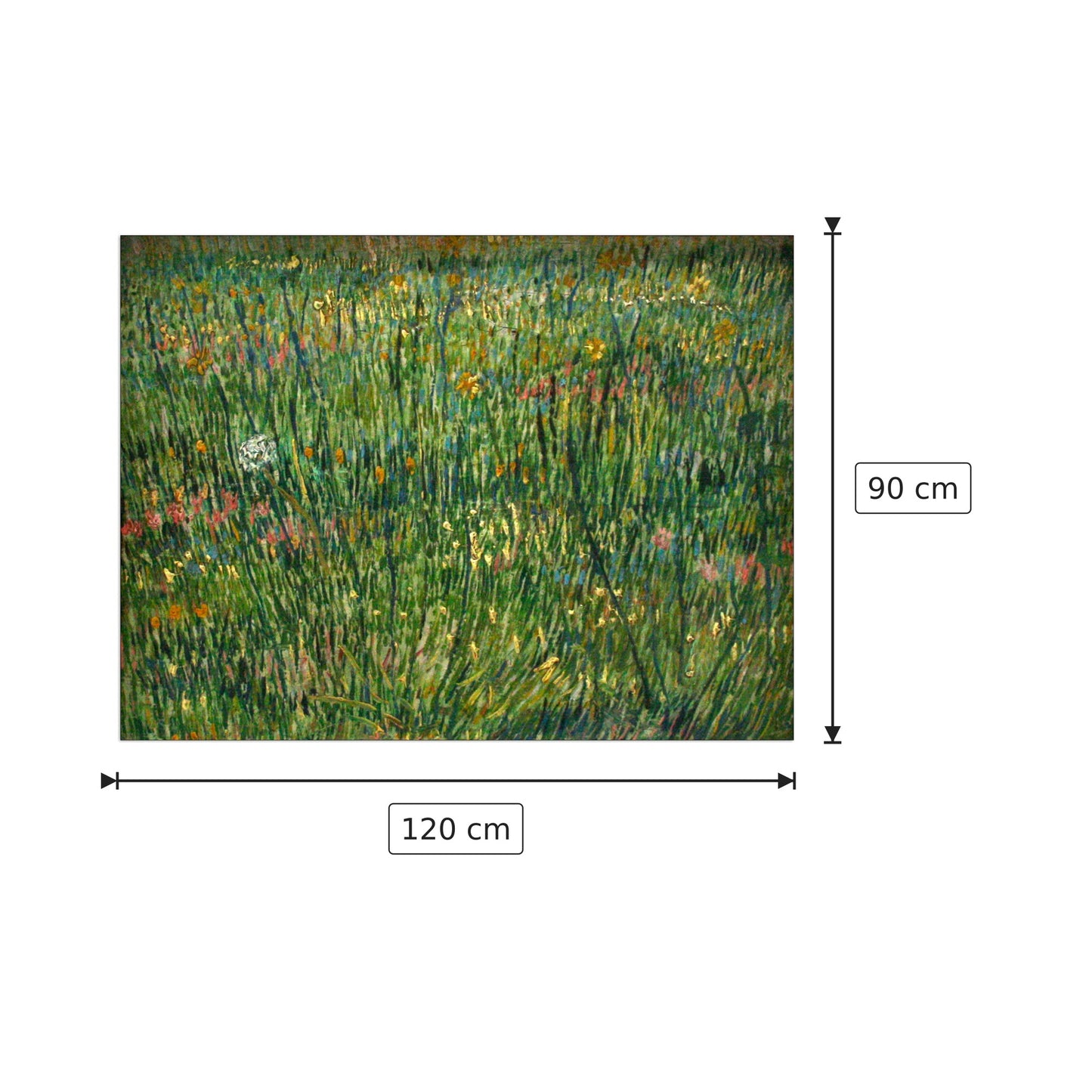 Patch of grass - Van Gogh Vincent - cm 120x90 - Pannello in MDF