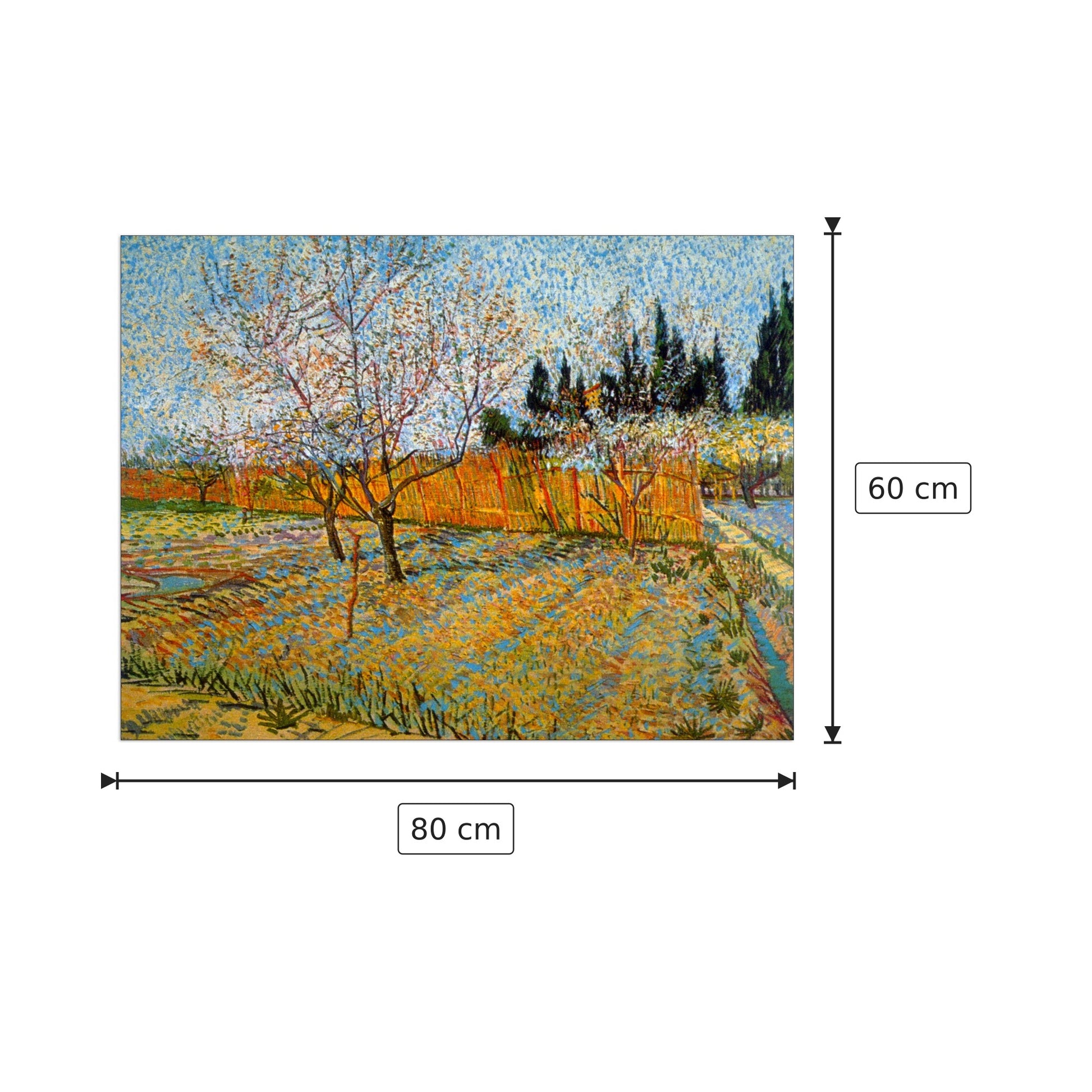 Peach Trees - Van Gogh Vincent - cm 80x60 - Pannello in MDF