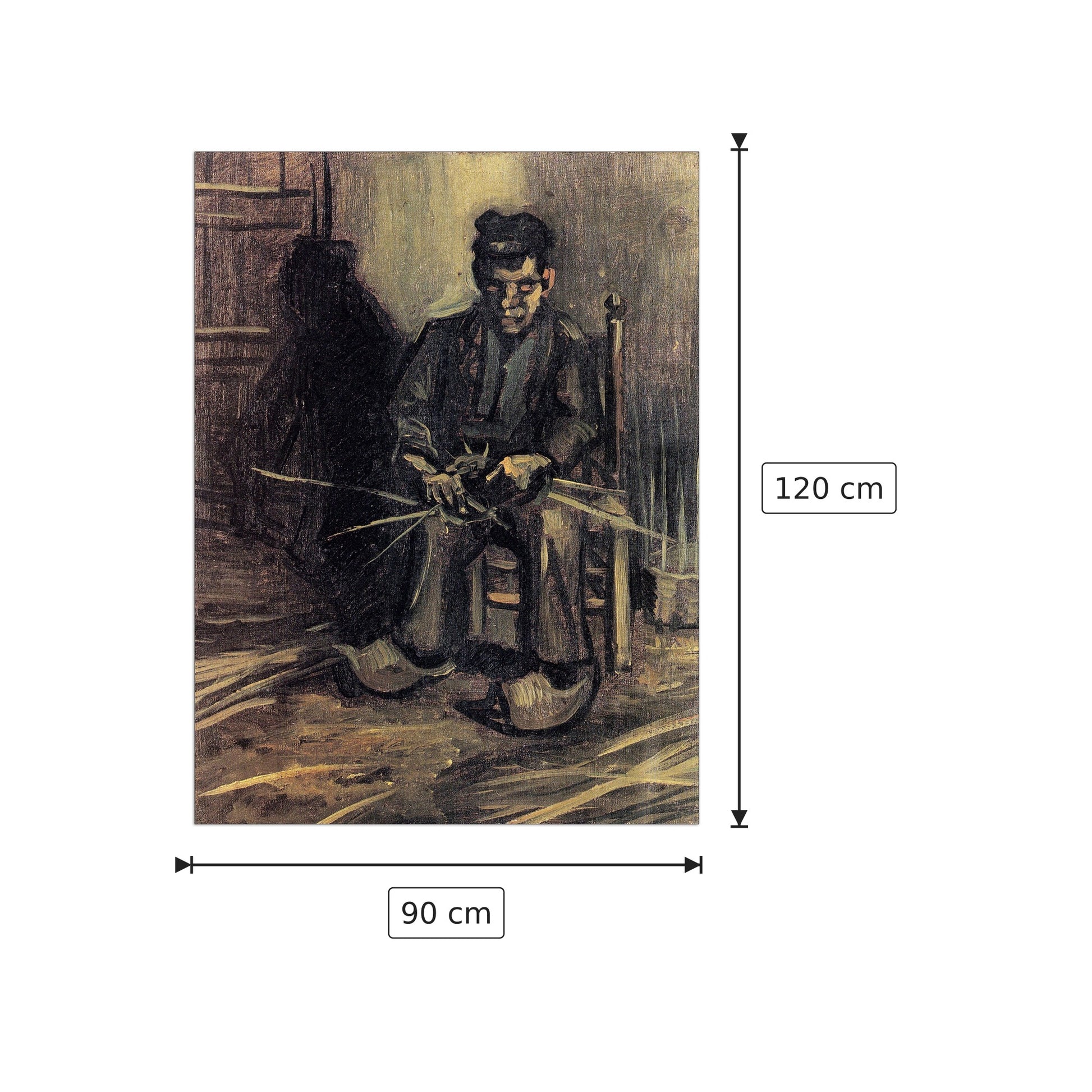 Peasant Making a Basket - Van Gogh Vincent - cm 90x120 - Pannello in MDF