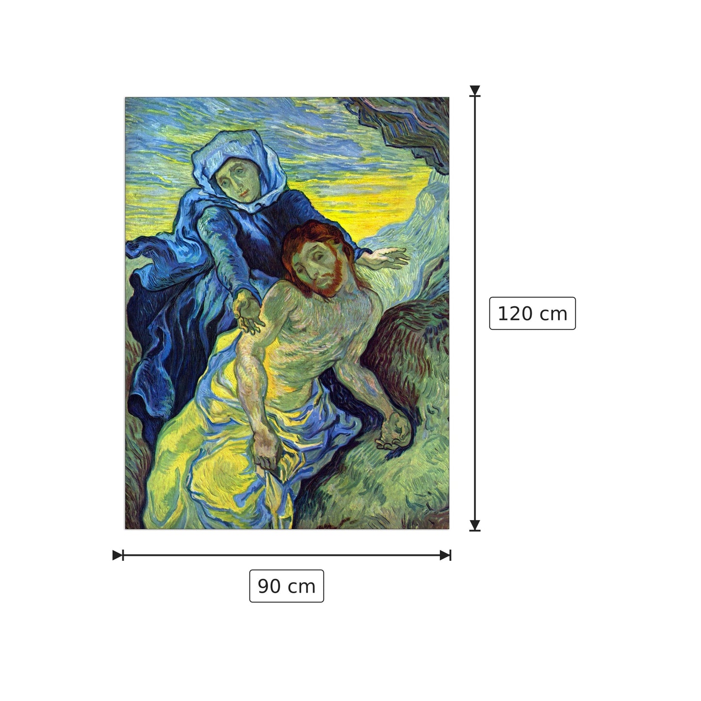 Pieta (by Eugene Delacroix) - Van Gogh Vincent - cm 90x120 - Pannello in MDF