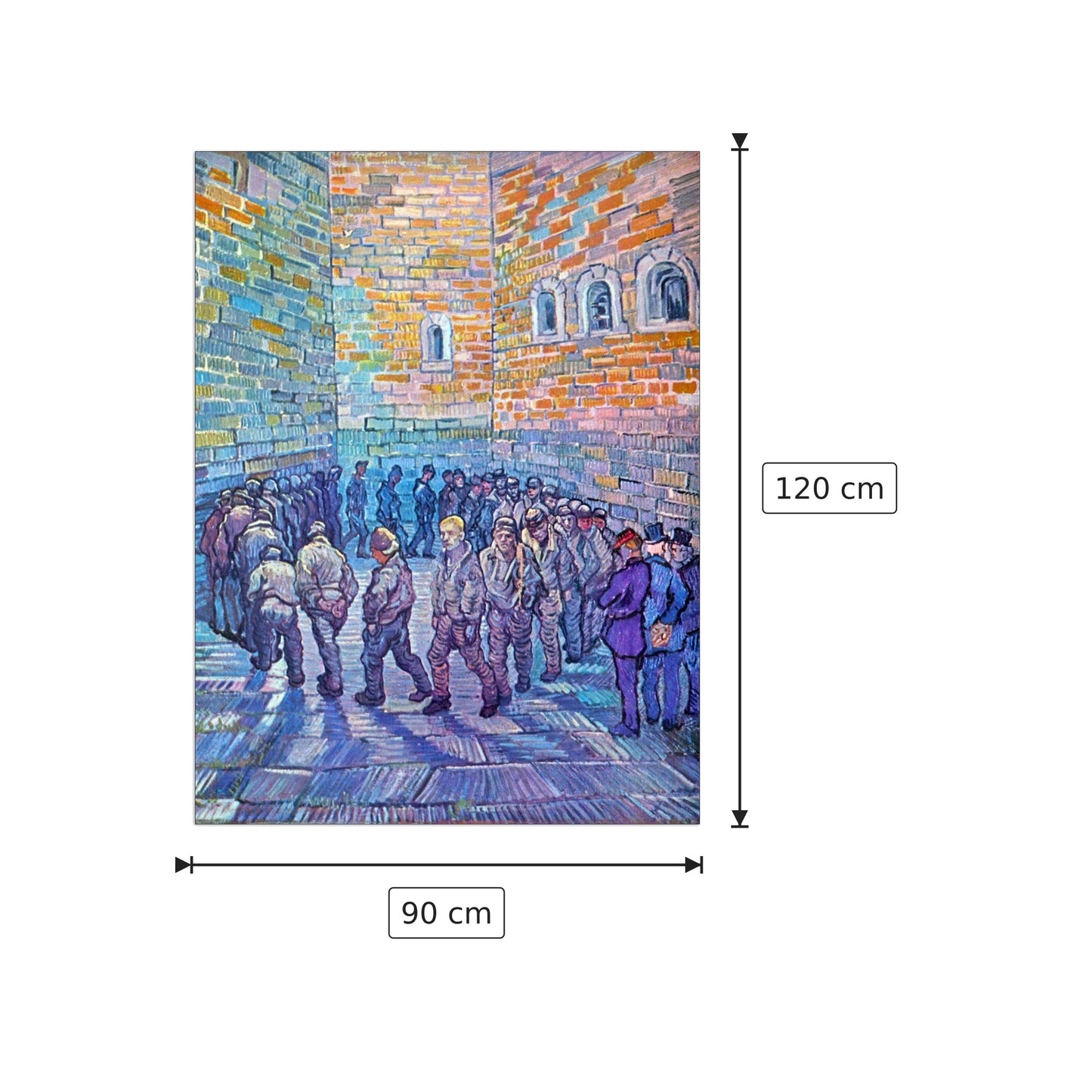 Prisoners walking the Round - Van Gogh Vincent - cm 90x120 - Pannello in MDF