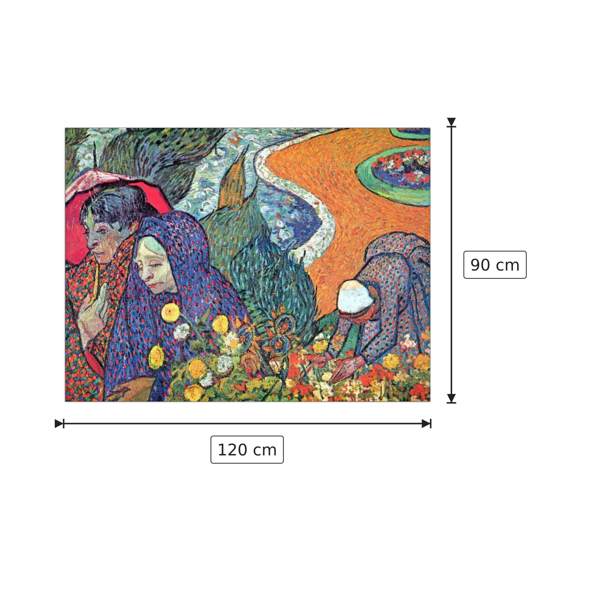 Promenade in Arles - Van Gogh Vincent - cm 120x90 - Pannello in MDF