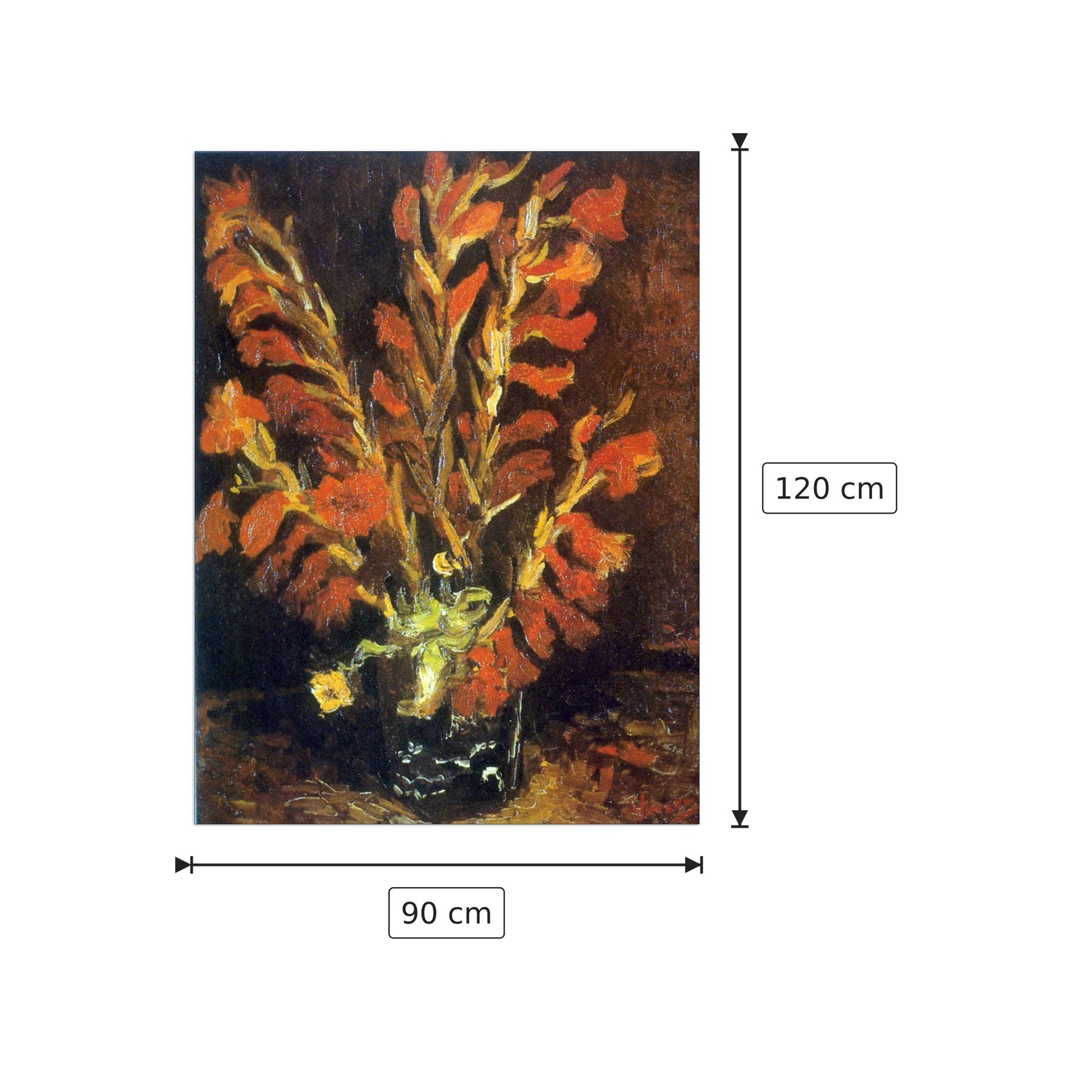 Red Gladioli - Van Gogh Vincent - cm 90x120 - Pannello in MDF