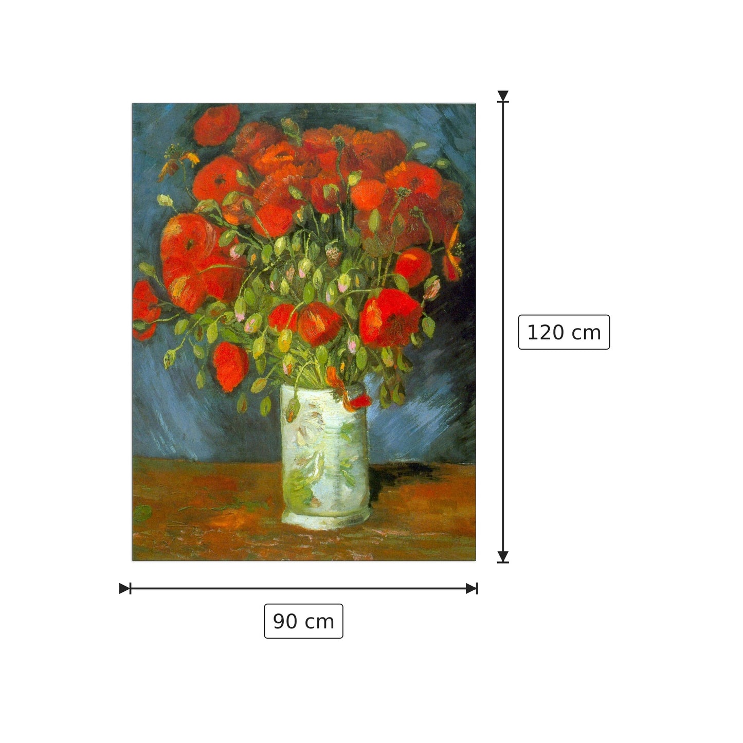 Red Poppies - Van Gogh Vincent - cm 90x120 - Pannello in MDF