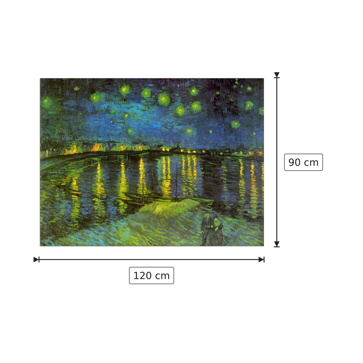 Rhone - Van Gogh Vincent - cm 120x90 - Pannello in MDF
