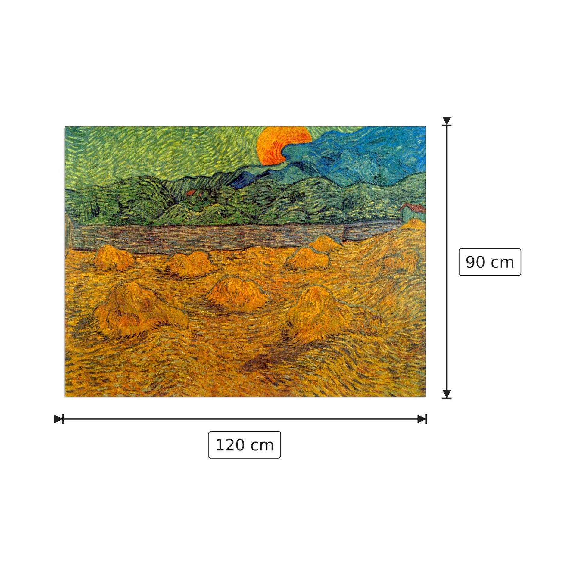 Rising Moon - Van Gogh Vincent - cm 120x90 - Pannello in MDF