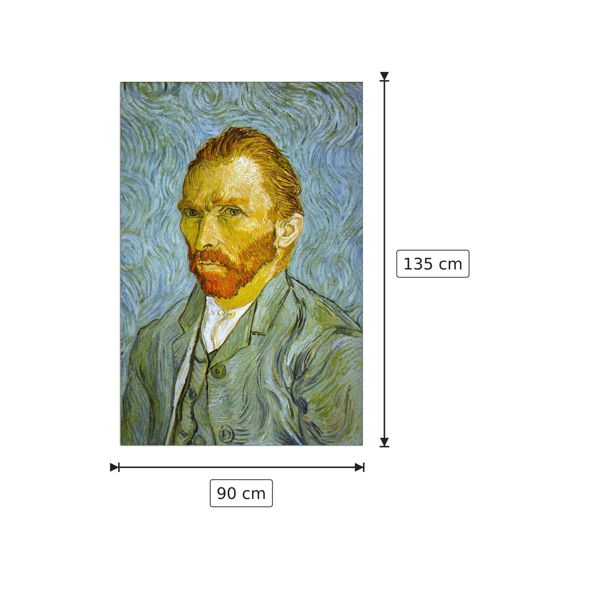 Self Portrait - Van Gogh Vincent - cm 90x135 - Pannello in MDF