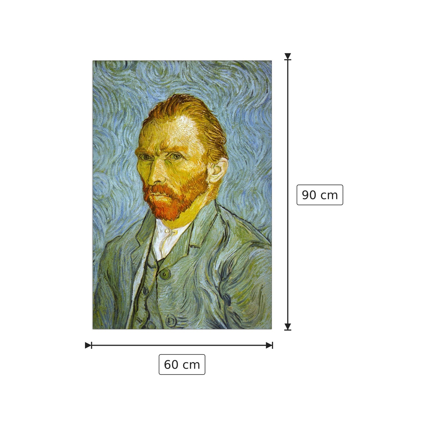 Self Portrait - Van Gogh Vincent - cm 60x90 - Pannello in MDF