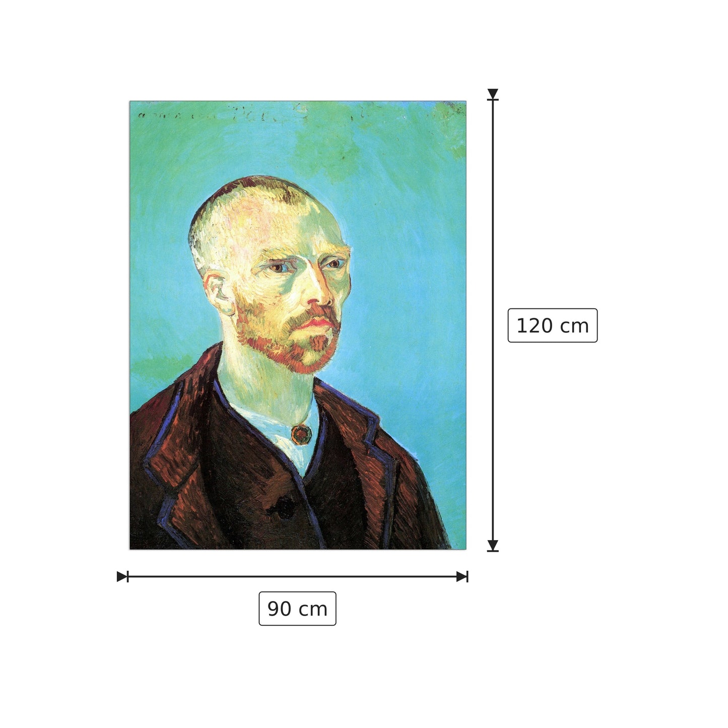Self-Portrait Dedicated to Paul Gauguin - Van Gogh Vincent - cm 90x120 - Pannello in MDF