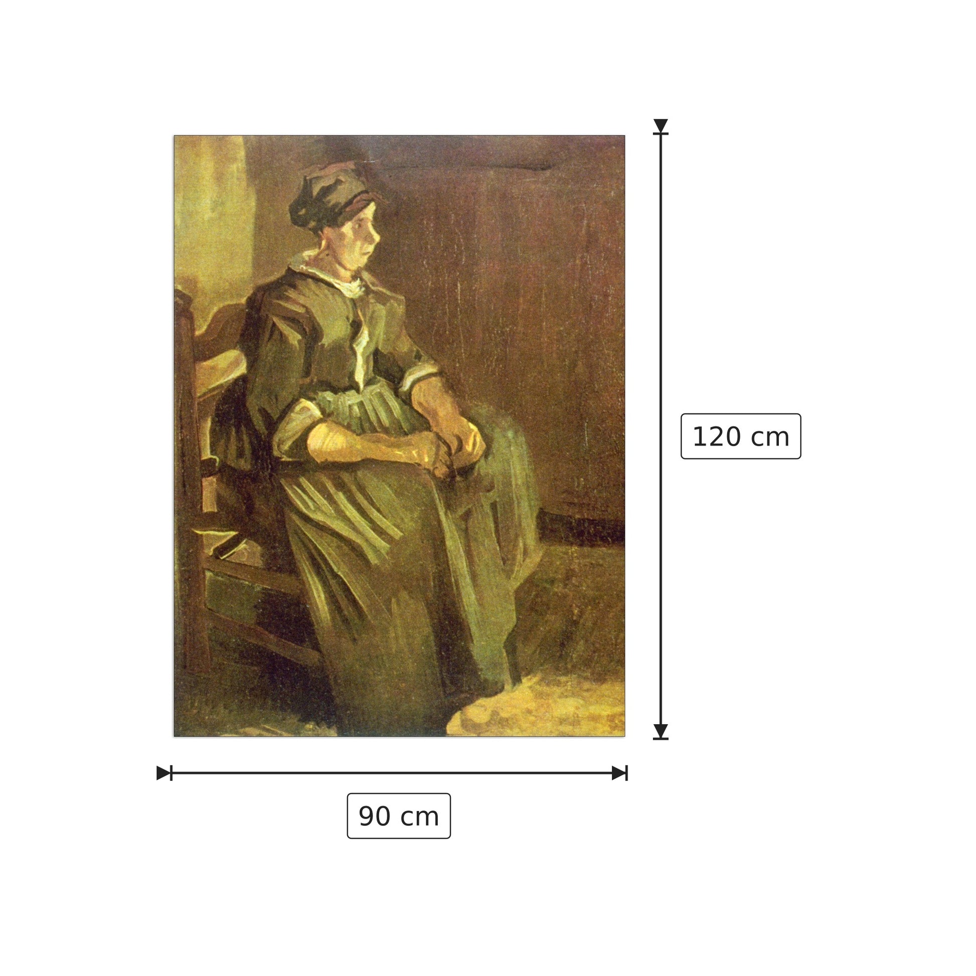 Sitting - Van Gogh Vincent - cm 90x120 - Pannello in MDF