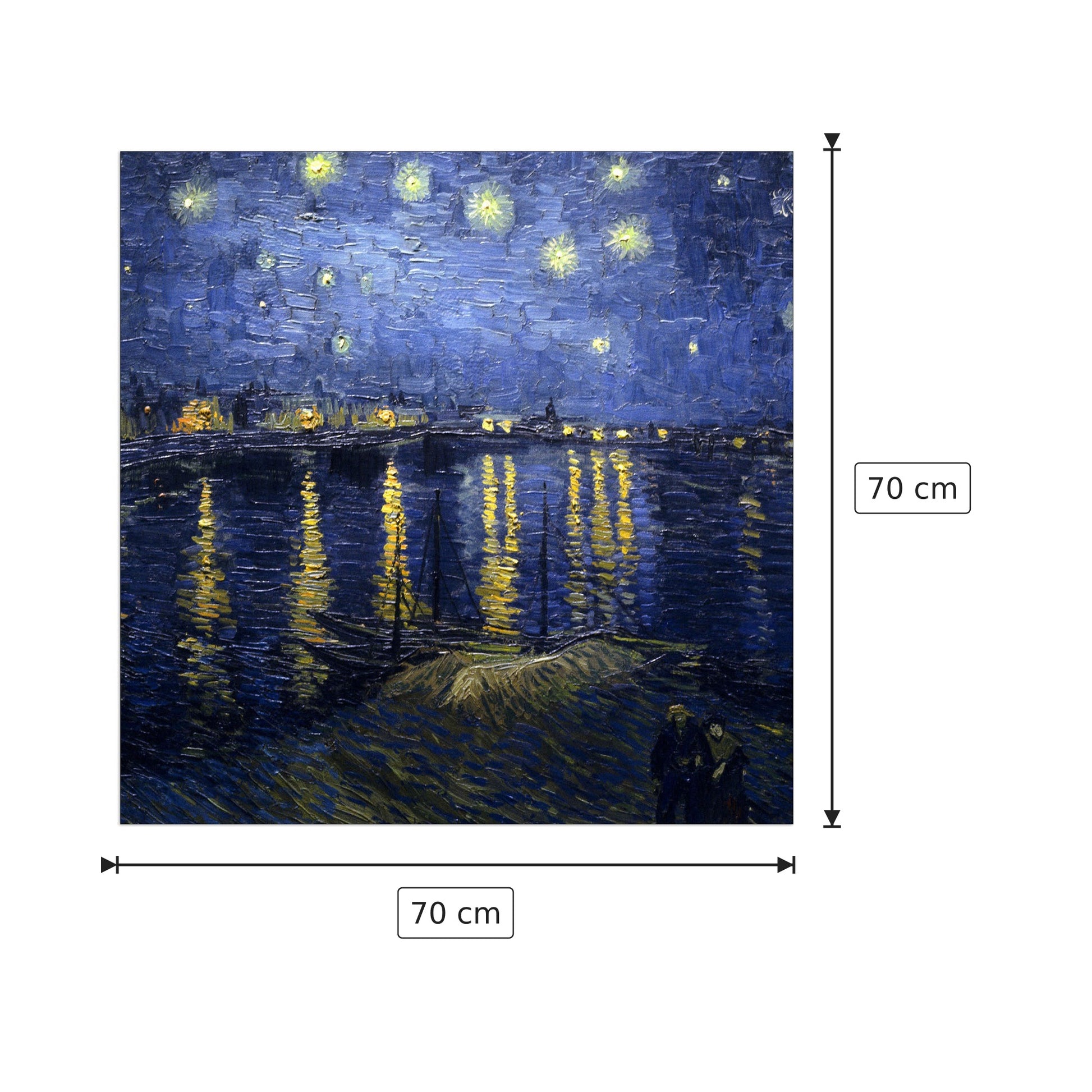 Starry Night Over the Rhone - Van Gogh Vincent - cm 70x70 - Pannello in MDF