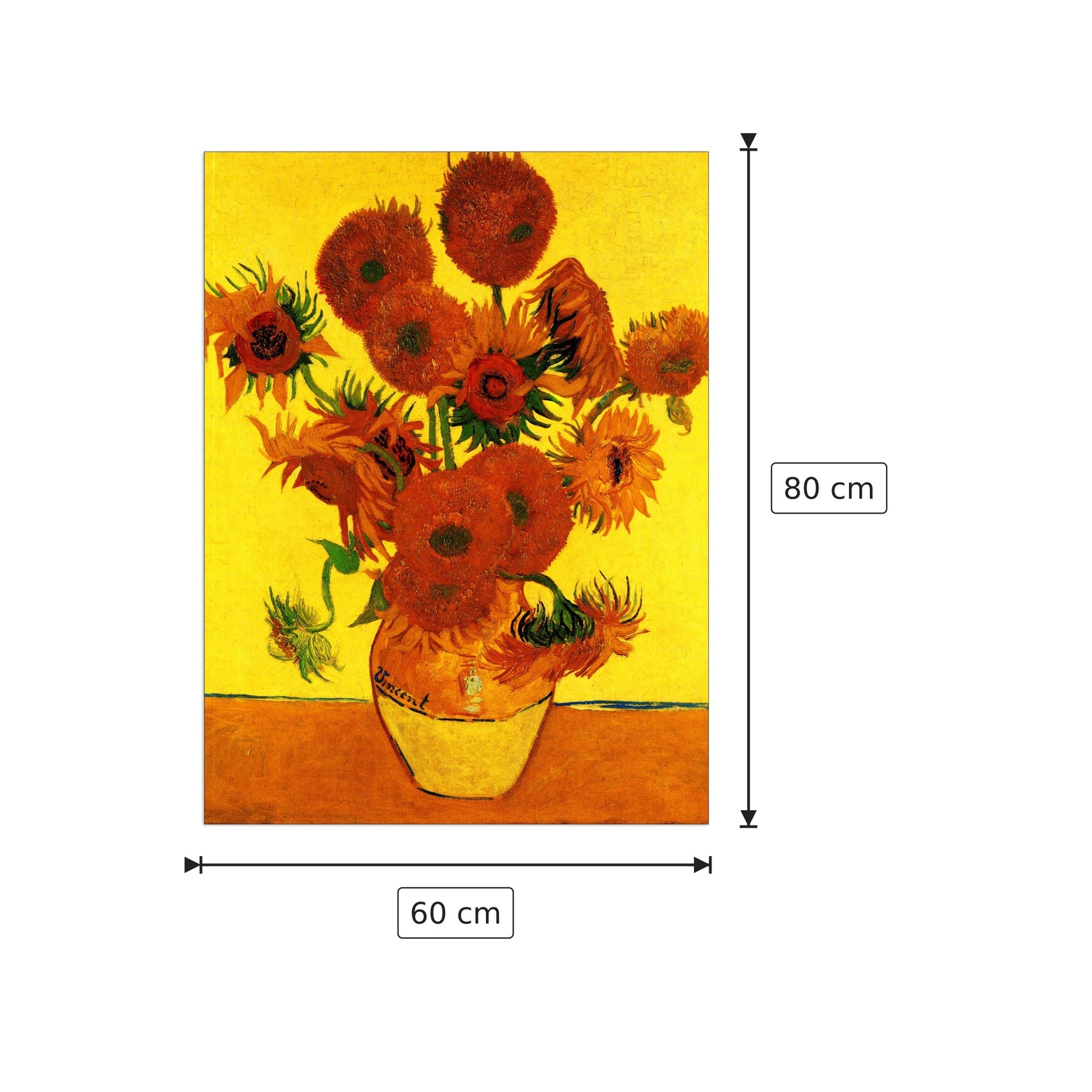 Still Life Vase with Fifteen Sunflowers III - Van Gogh Vincent - cm 60x80 - Pannello in MDF
