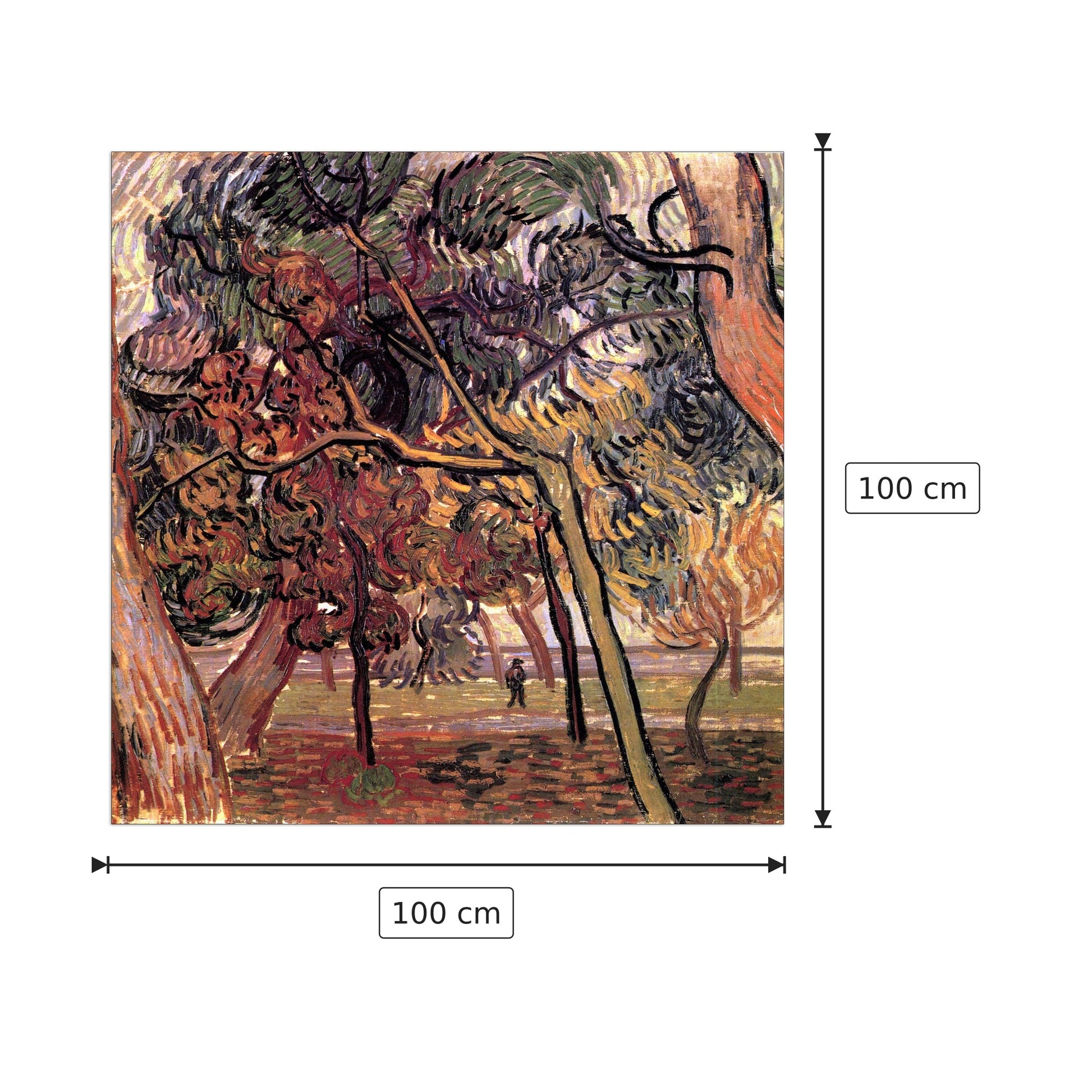 Study of Pine Trees - Van Gogh Vincent - cm 100x100 - Pannello in MDF