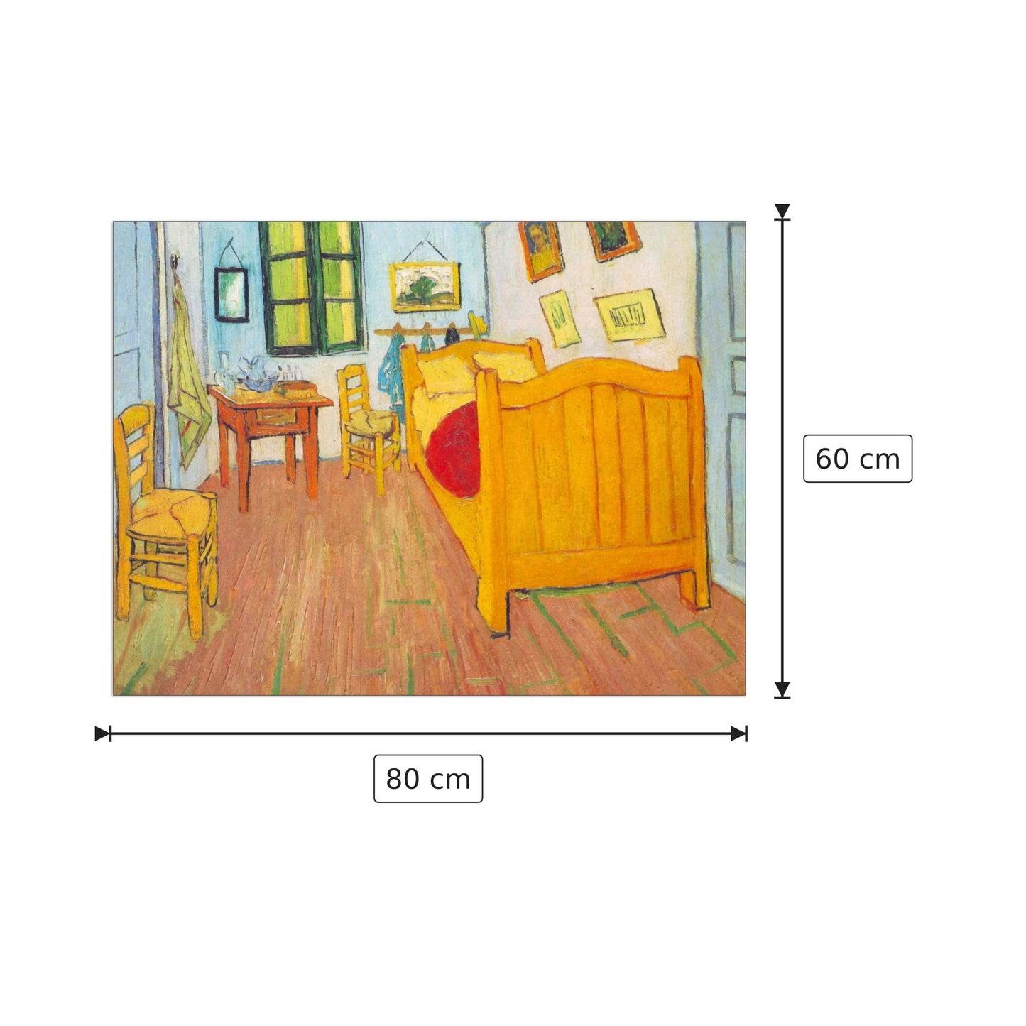 The bedroom in Arles. Saint-Remy - Van Gogh Vincent - cm 80x60 - Pannello in MDF