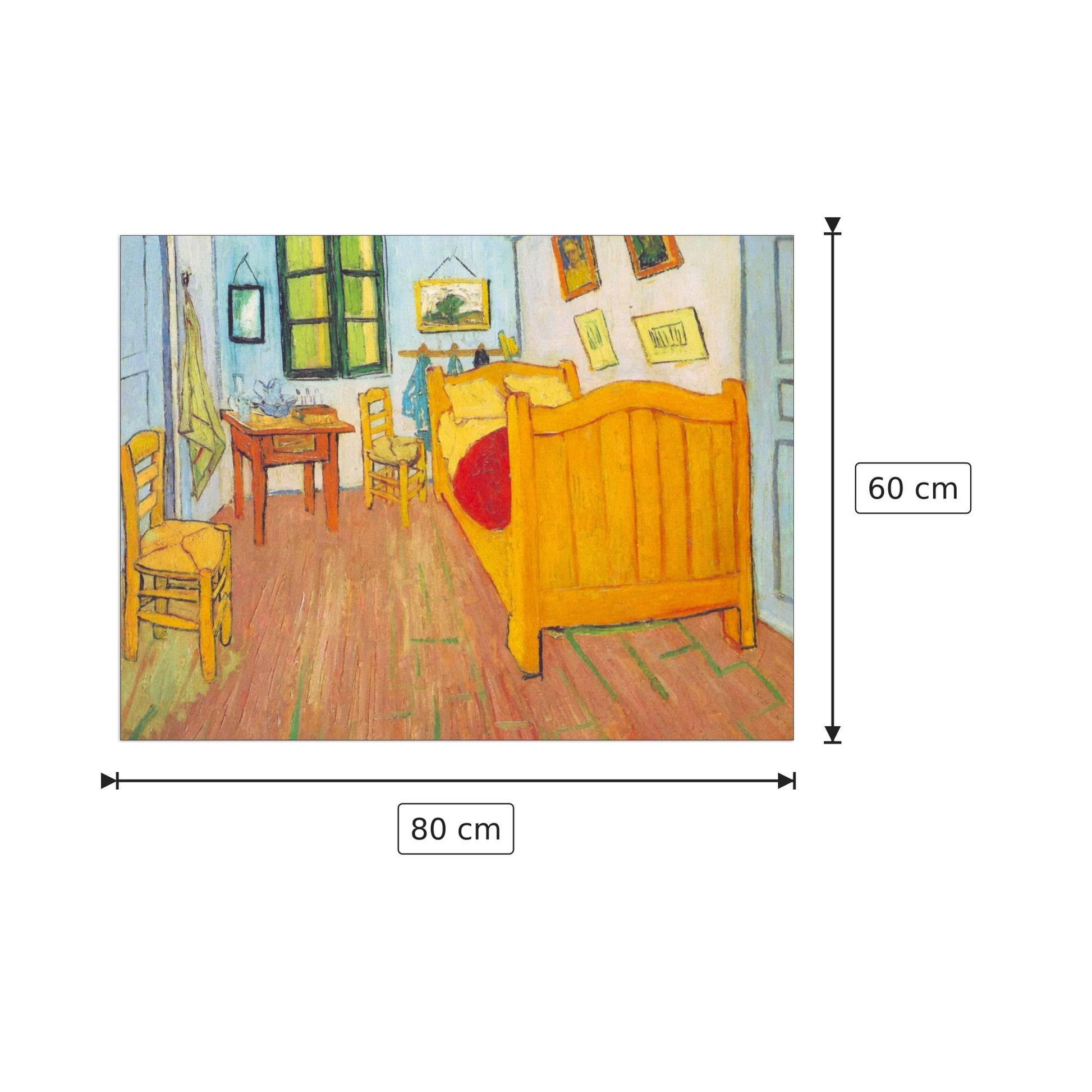 The bedroom in Arles. Saint-Remy - Van Gogh Vincent - cm 80x60 - Pannello in MDF