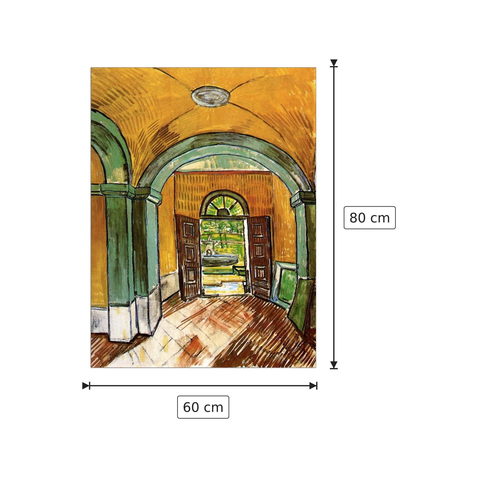 The Entrance Hall of Saint-Paul Hospital - Van Gogh Vincent - cm 60x80 - Pannello in MDF