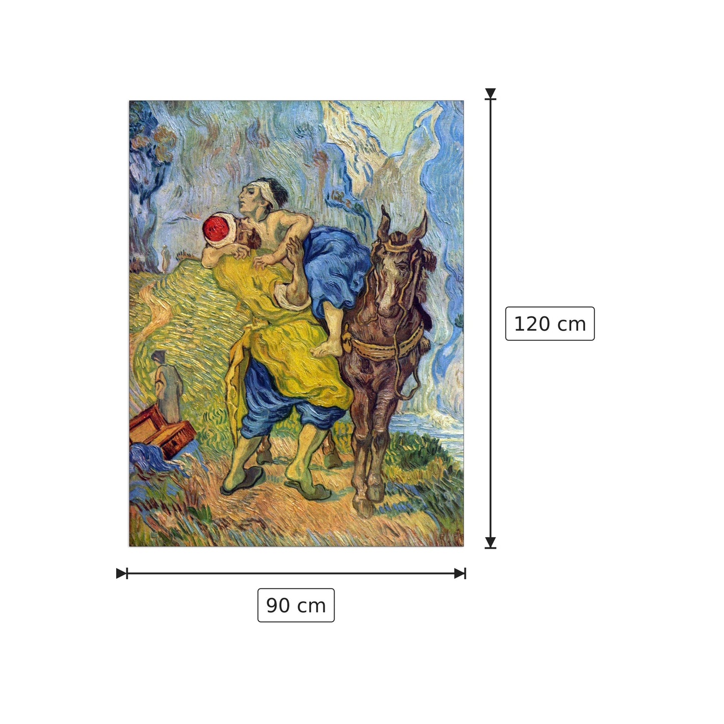 The Good Samaritan - Van Gogh Vincent - cm 90x120 - Pannello in MDF