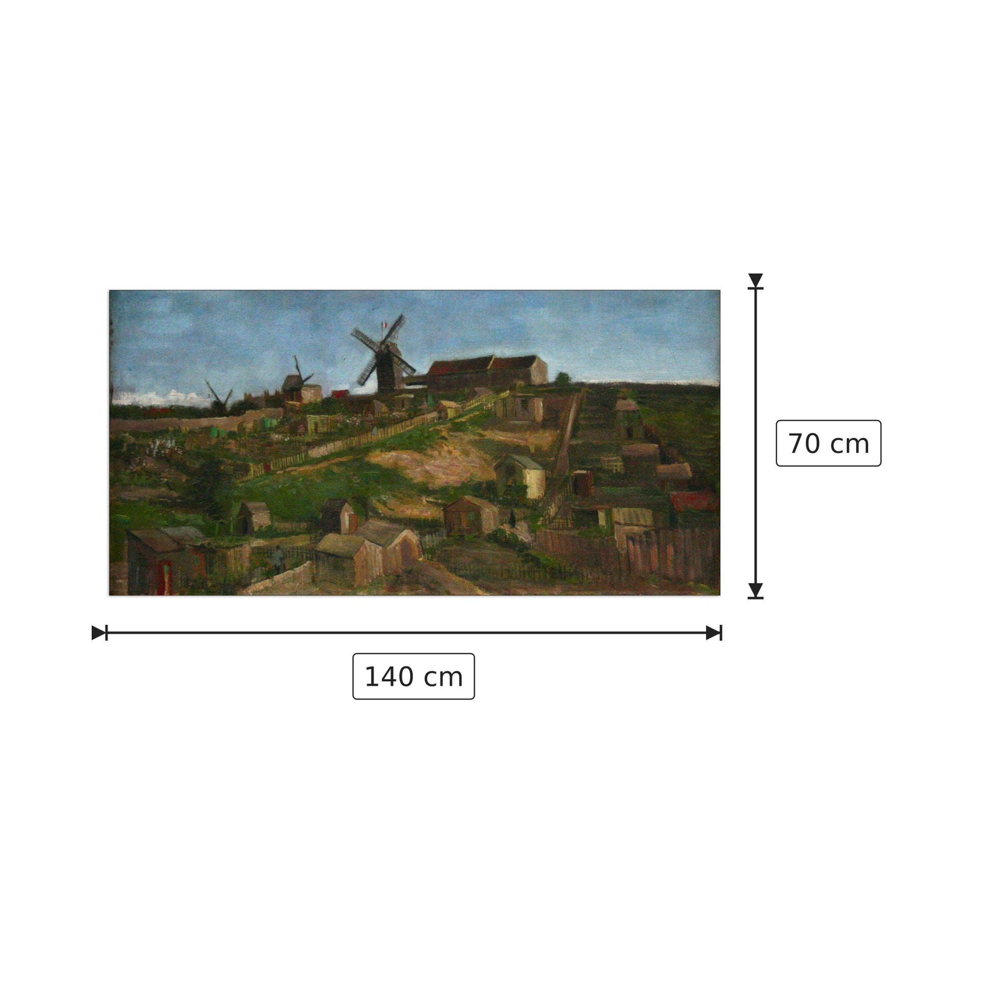 The hill of Monmartre - Van Gogh Vincent - cm 140x70 - Pannello in MDF