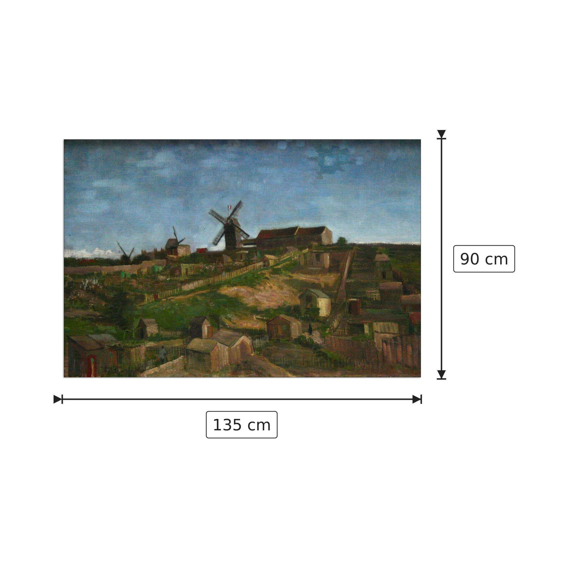 The hill of Monmartre - Van Gogh Vincent - cm 135x90 - Pannello in MDF