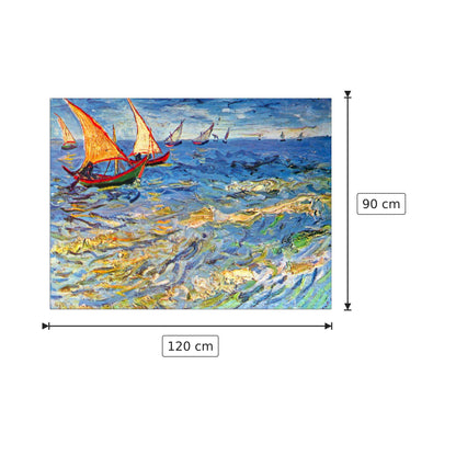 The sea at Saintes-Maries - Van Gogh Vincent - cm 120x90 - Pannello in MDF