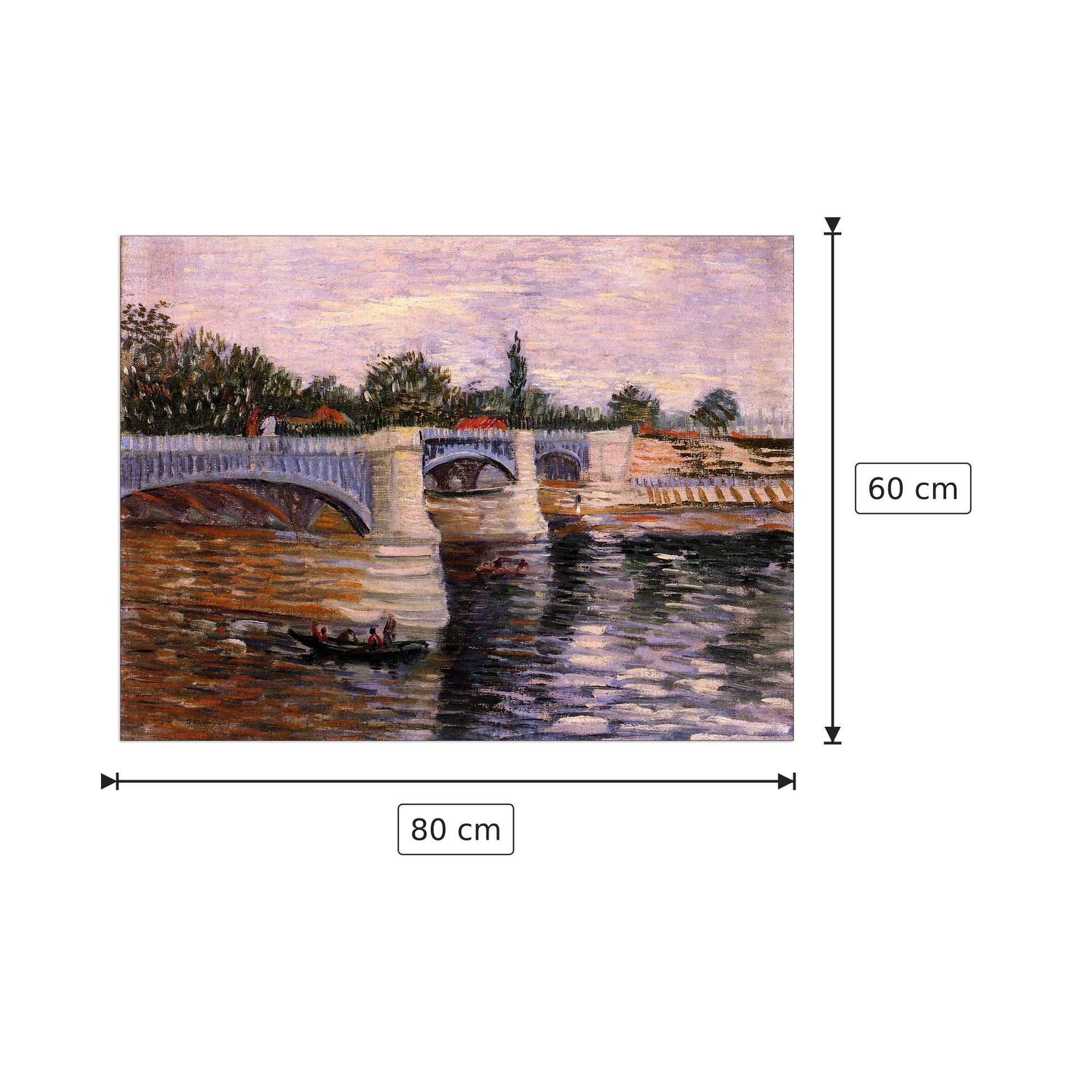 The Seine with the Pont de la Grande Jette - Van Gogh Vincent - cm 80x60 - Pannello in MDF