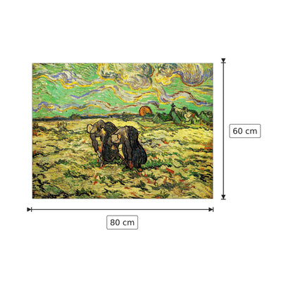 Two Peasant Women Digging in Field with Snow - Van Gogh Vincent - cm 80x60 - Pannello in MDF