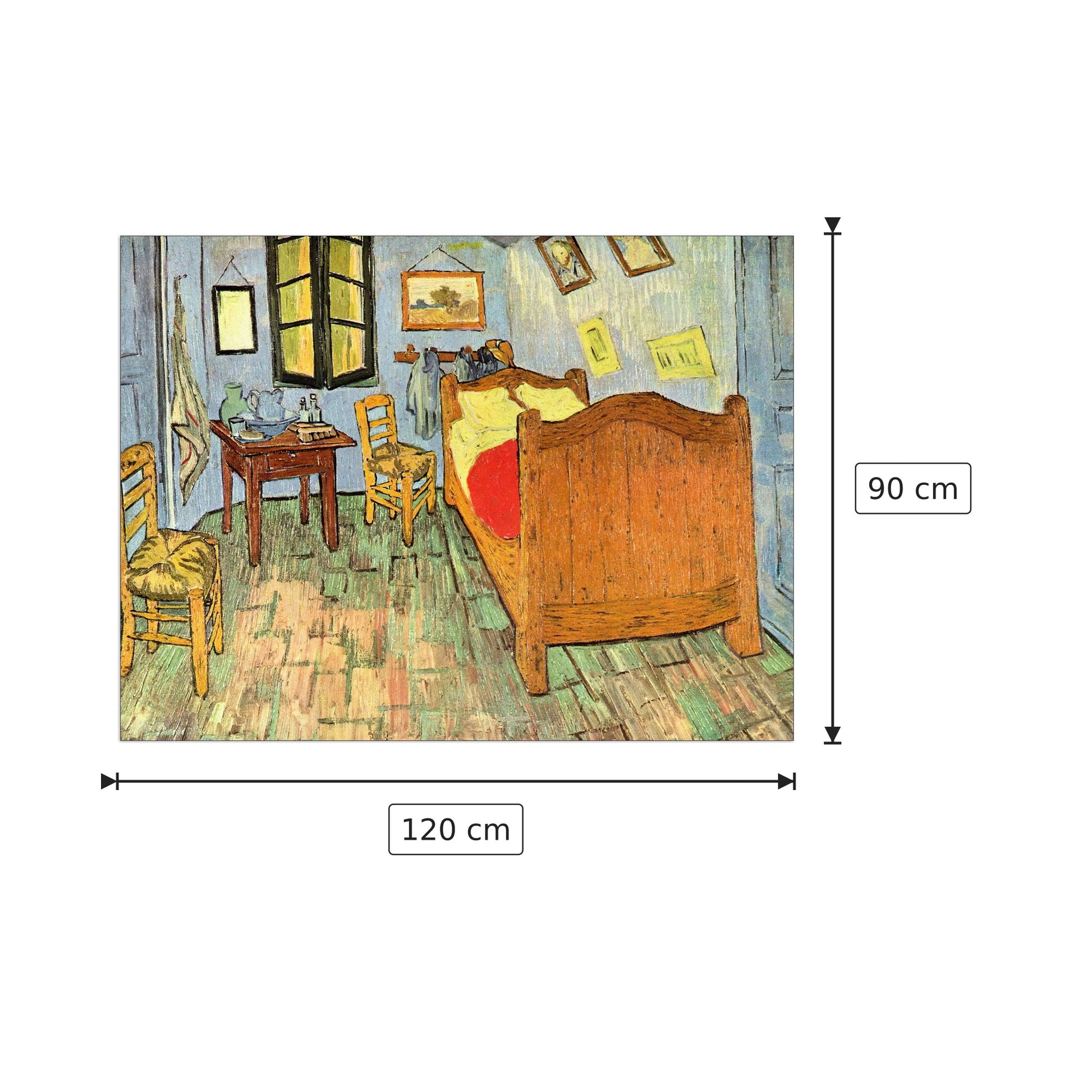 Van Gogh's Bedroom - Van Gogh Vincent - cm 120x90 - Pannello in MDF