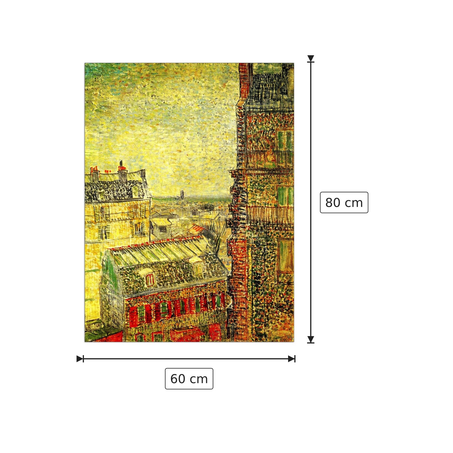 View of Paris from Vincent s Room in the Rue Lepic - Van Gogh Vincent - cm 60x80 - Pannello in MDF