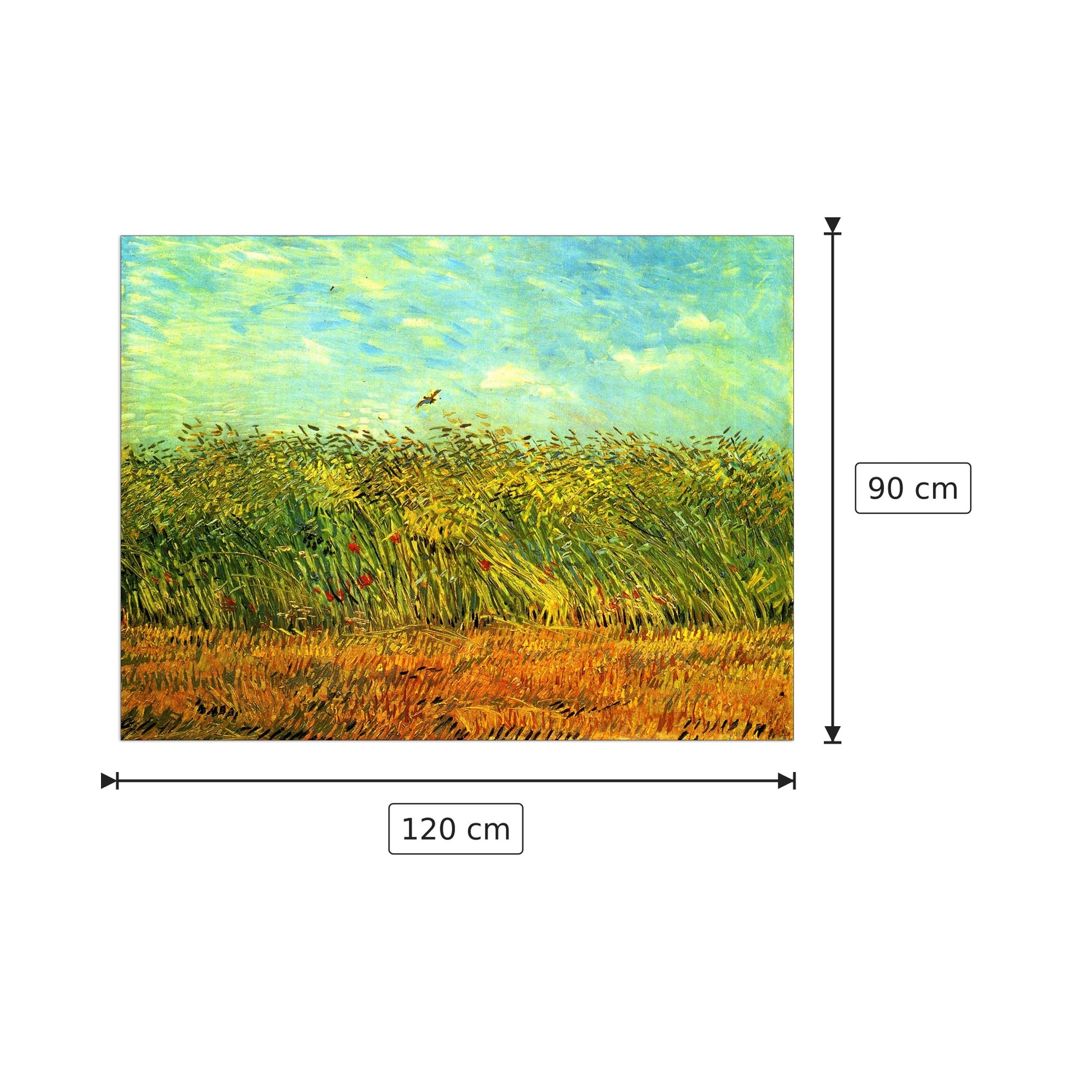Wheat Field with a Lark - Van Gogh Vincent - cm 120x90 - Pannello in MDF
