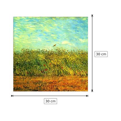 Wheat Field with a Lark - Van Gogh Vincent - cm 30x30 - Pannello in MDF