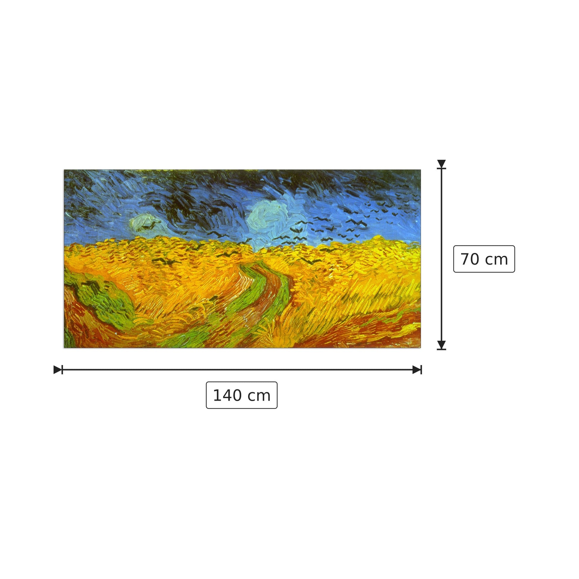 Wheatfield - Van Gogh Vincent - cm 140x70 - Pannello in MDF