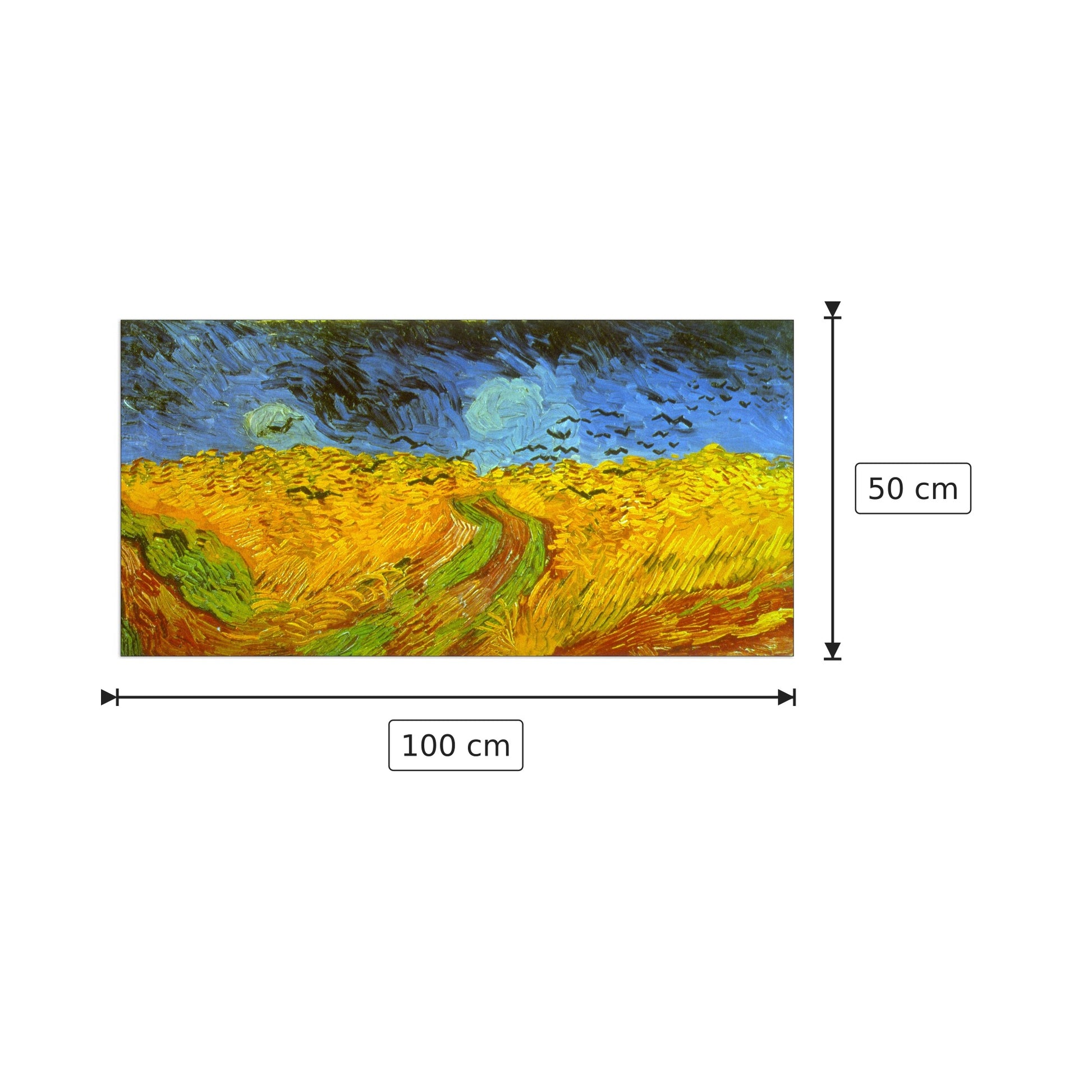 Wheatfield - Van Gogh Vincent - cm 100x50 - Pannello in MDF