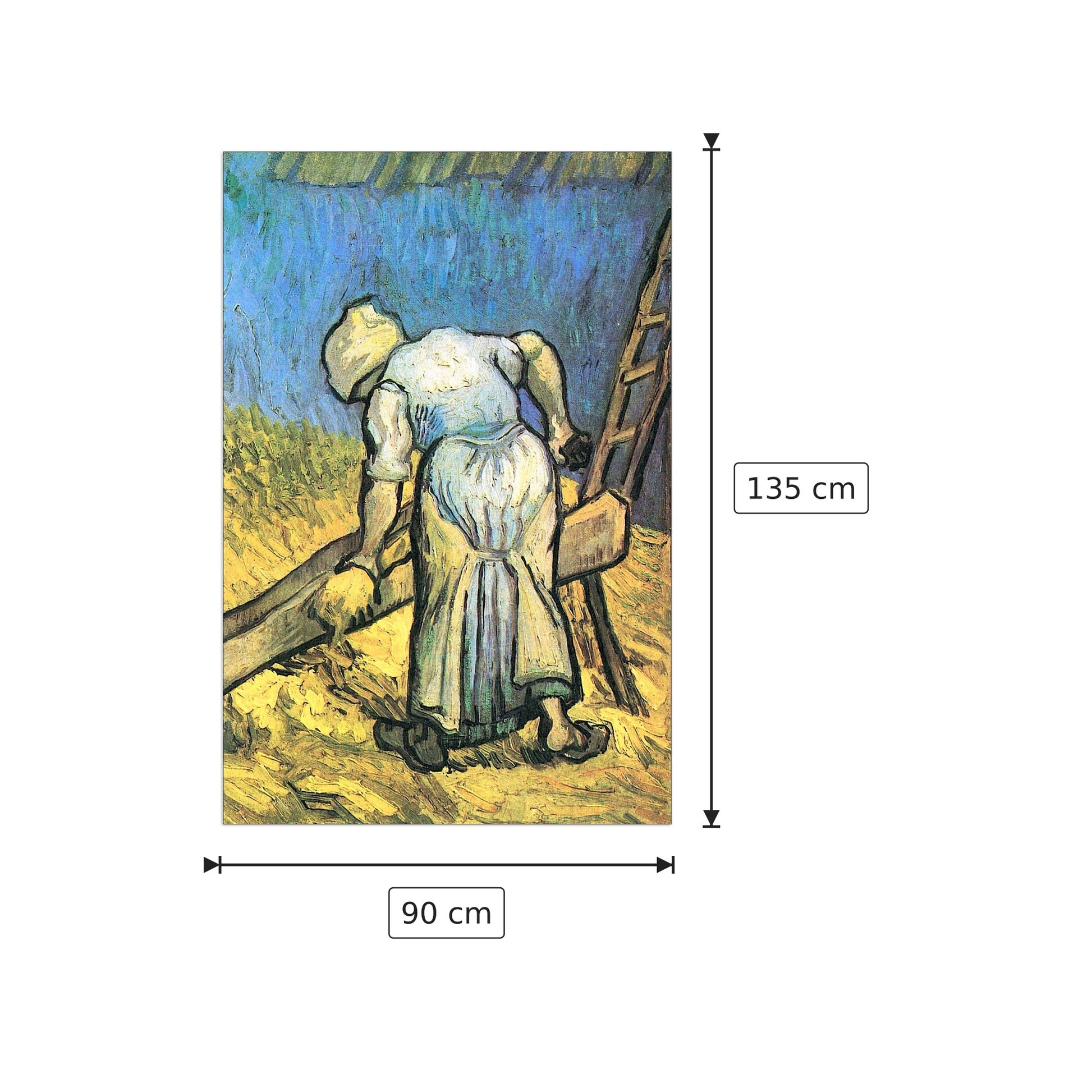 A farmer cutting hay - Van Gogh Vincent - cm 90x135 - Pannello in MDF