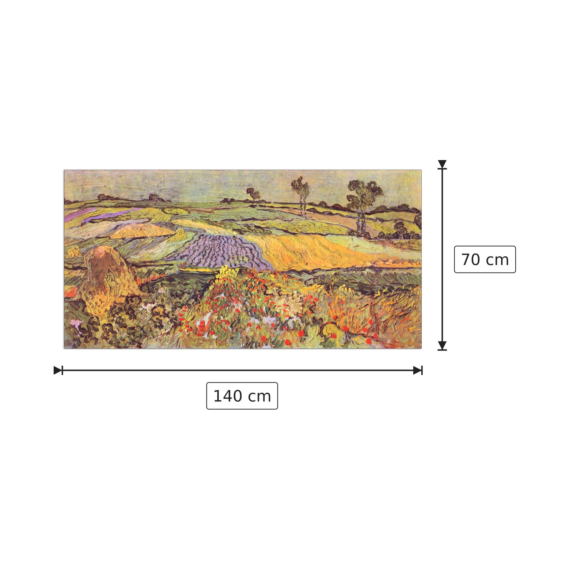 At Auvers - Van Gogh Vincent - cm 140x70 - Pannello in MDF