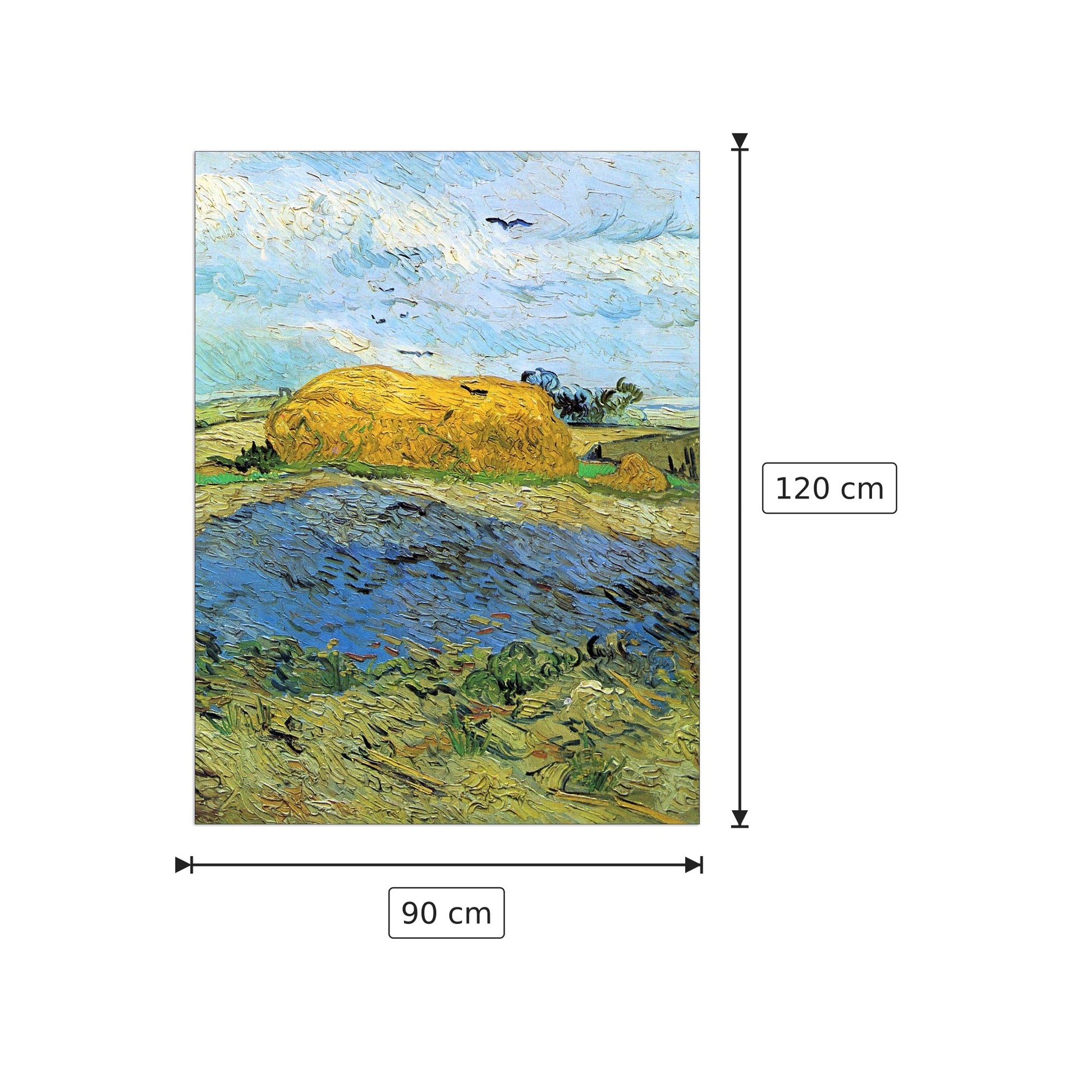 Barn on a rainy day - Van Gogh Vincent - cm 90x120 - Pannello in MDF