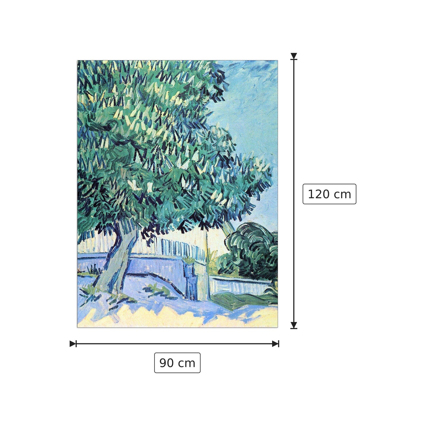 Blossoming chestnut tree II - Van Gogh Vincent - cm 90x120 - Pannello in MDF