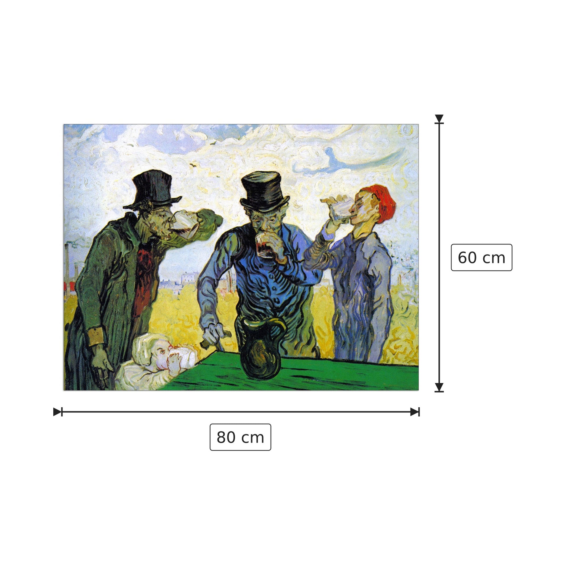 Drinkers - Van Gogh Vincent - cm 80x60 - Pannello in MDF