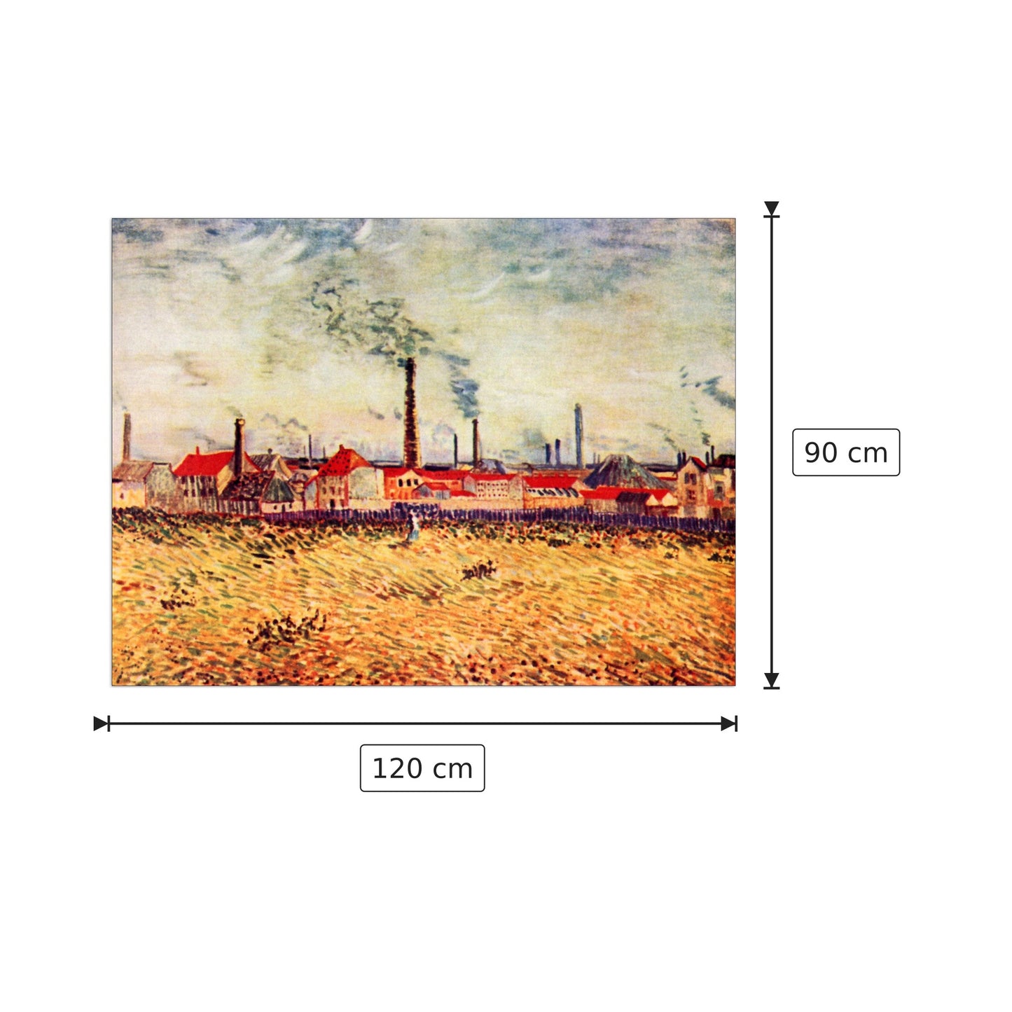 Factories - Van Gogh Vincent - cm 120x90 - Pannello in MDF