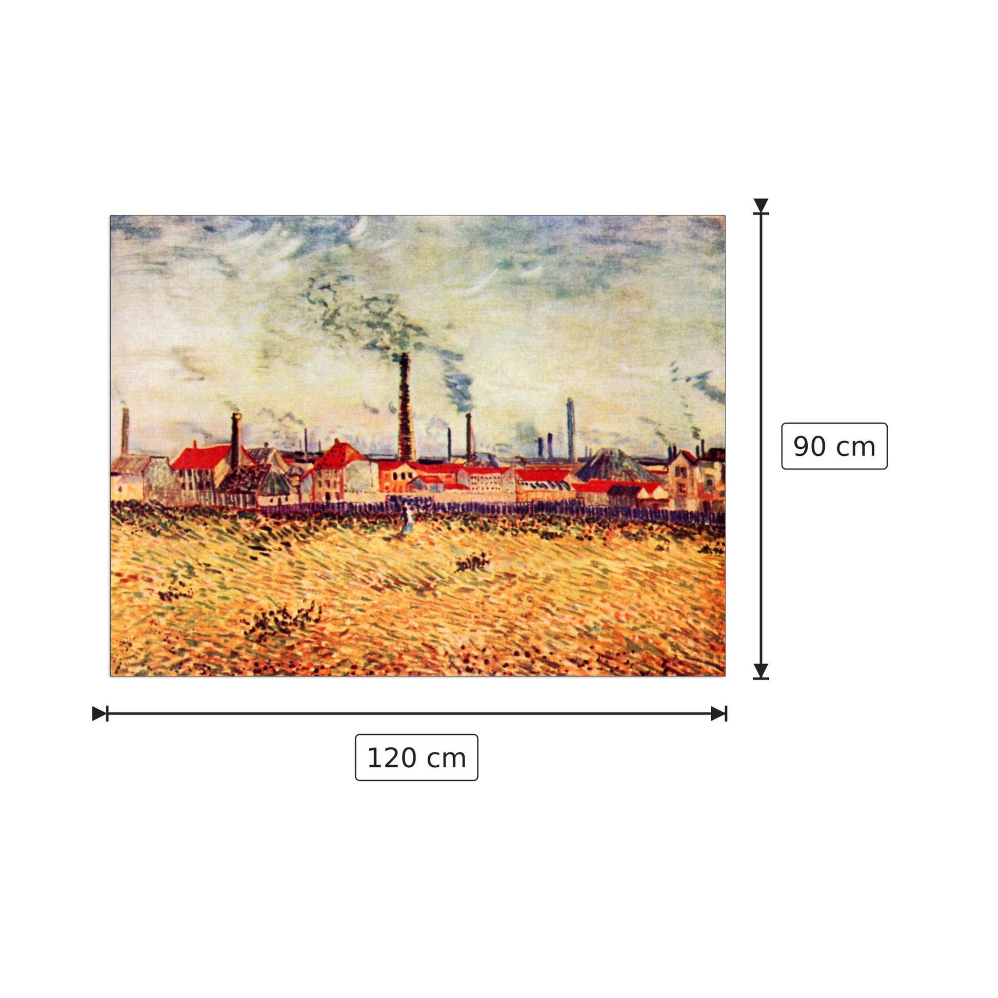 Factories - Van Gogh Vincent - cm 120x90 - Pannello in MDF