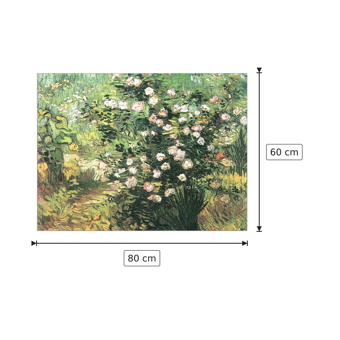 Flowering Rosebush - Van Gogh Vincent - cm 80x60 - Pannello in MDF