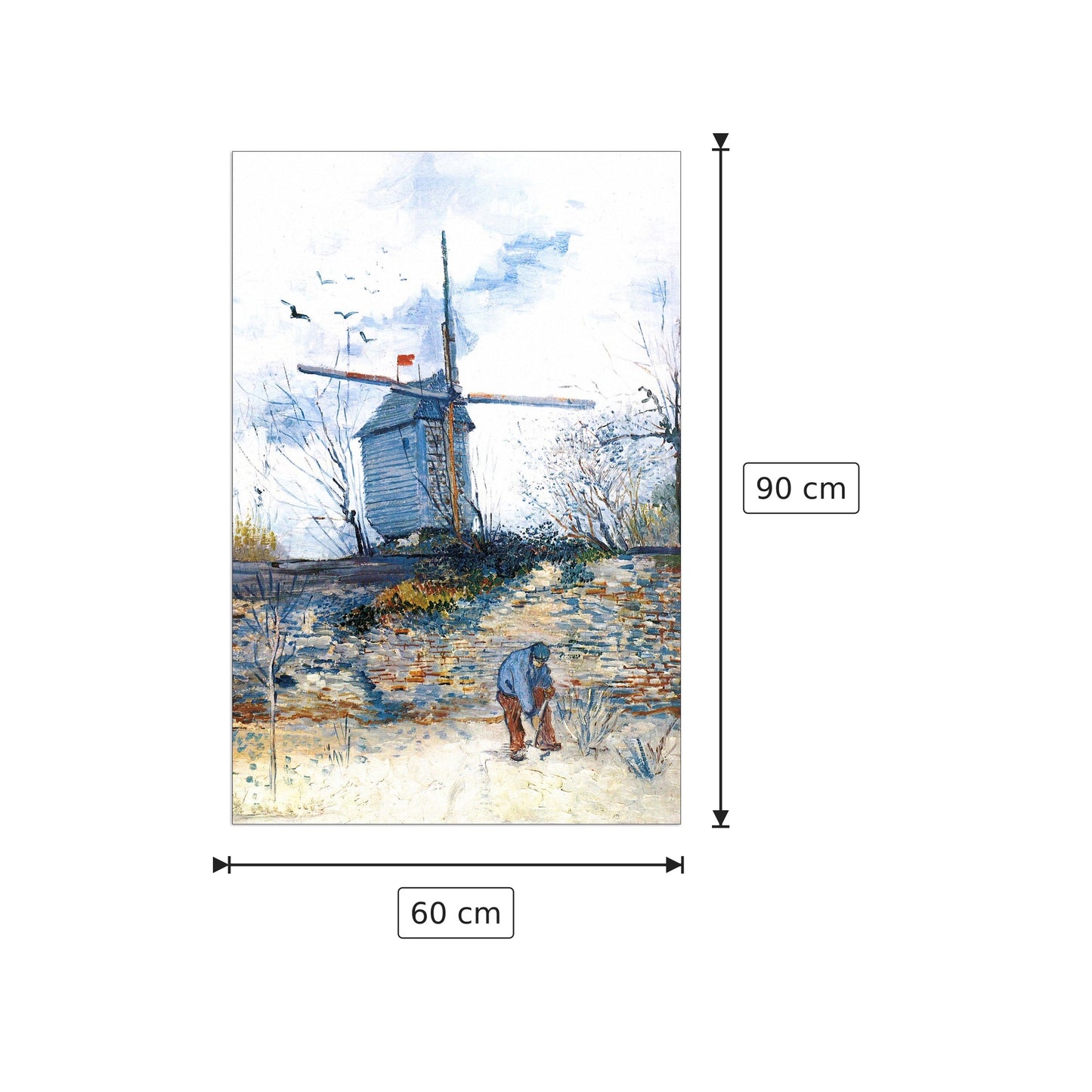 Le Moulin de la Galette III - Van Gogh Vincent - cm 60x90 - Pannello in MDF