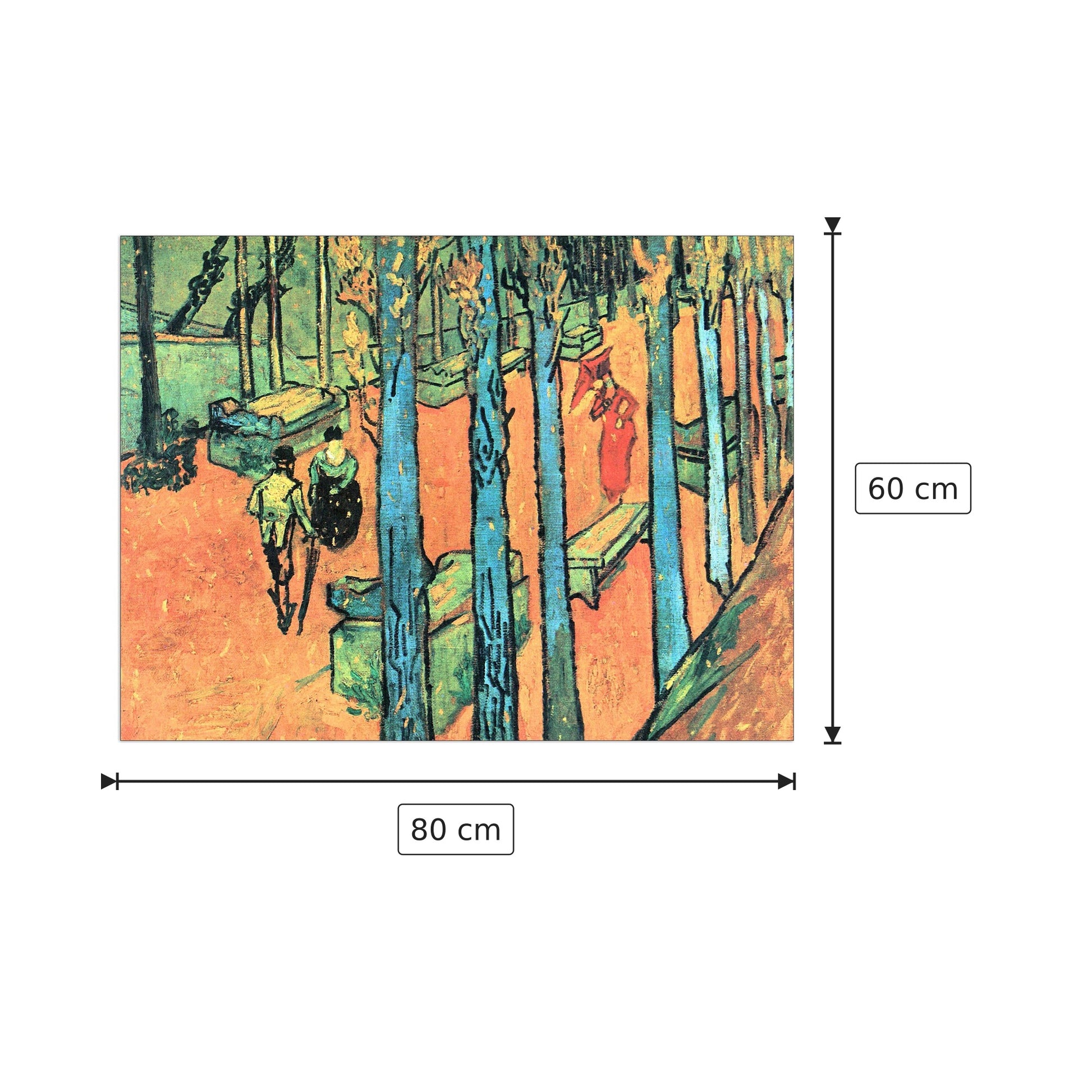 Les Alyscamps, falling leaves - Van Gogh Vincent - cm 80x60 - Pannello in MDF