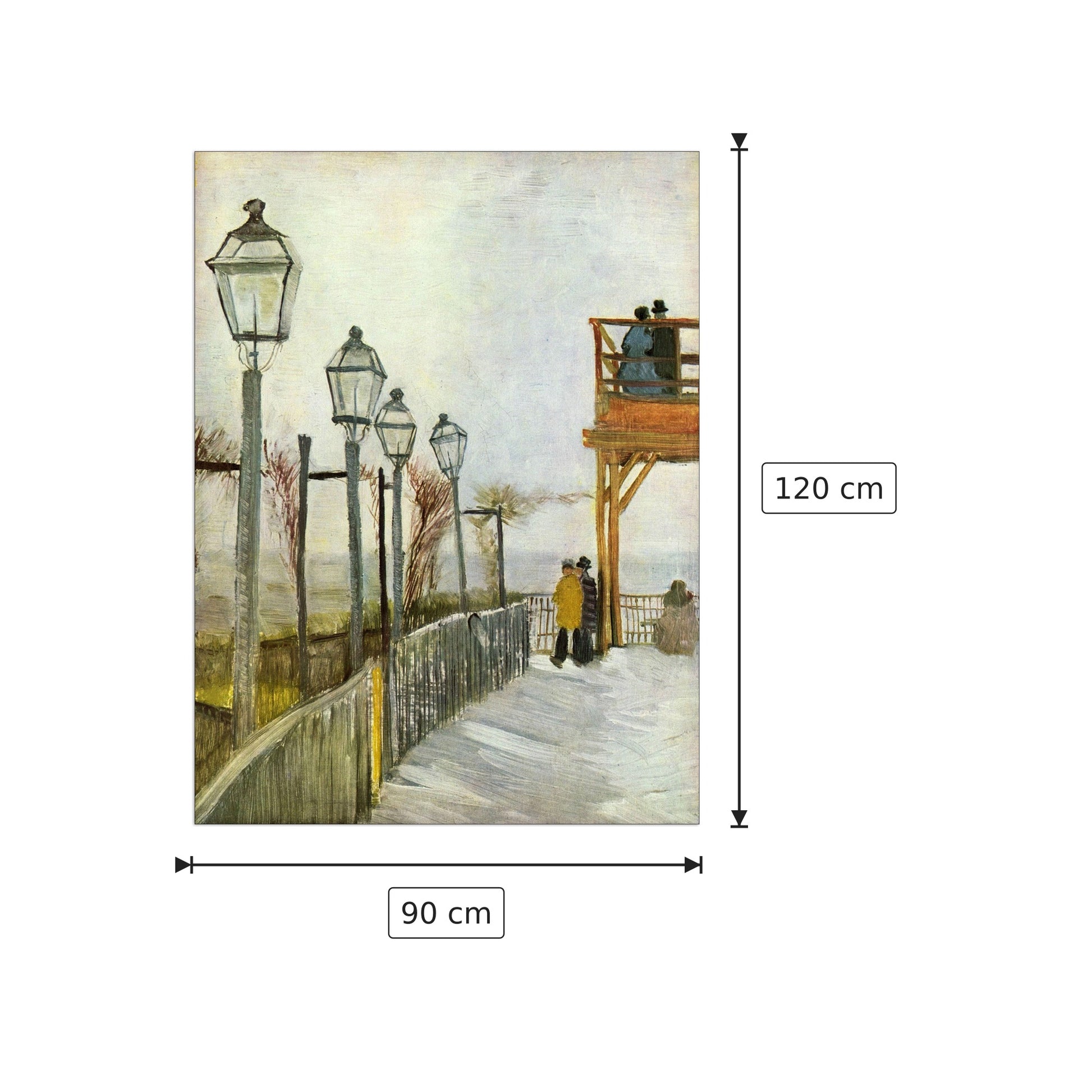 Montmartre in the upper Mill - Van Gogh Vincent - cm 90x120 - Pannello in MDF