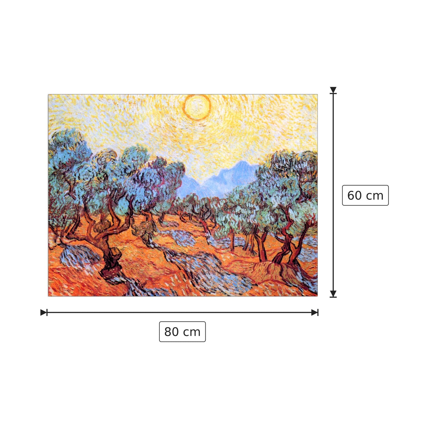 Olive Grove - Van Gogh Vincent - cm 80x60 - Pannello in MDF