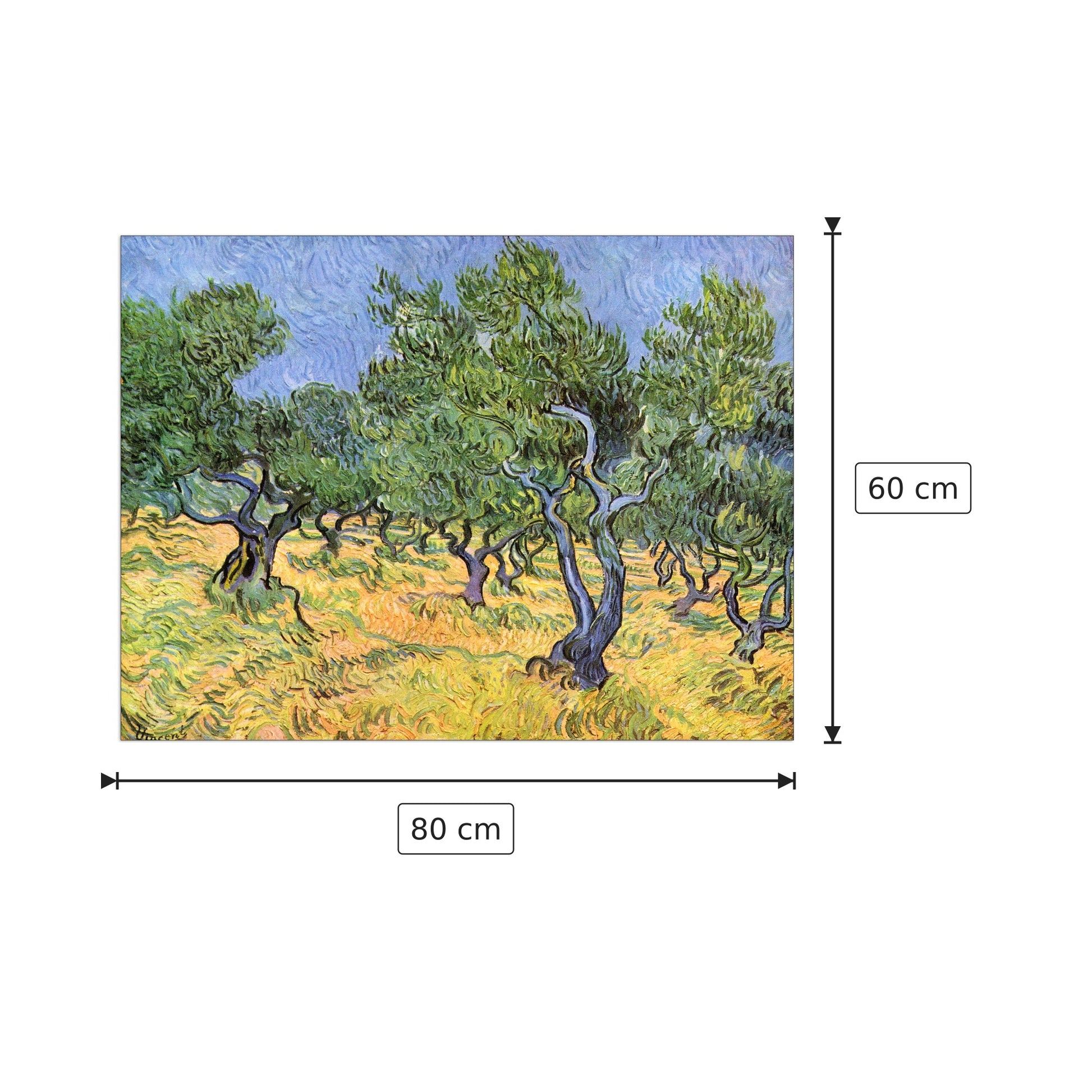 Olive Trees - Van Gogh Vincent - cm 80x60 - Pannello in MDF